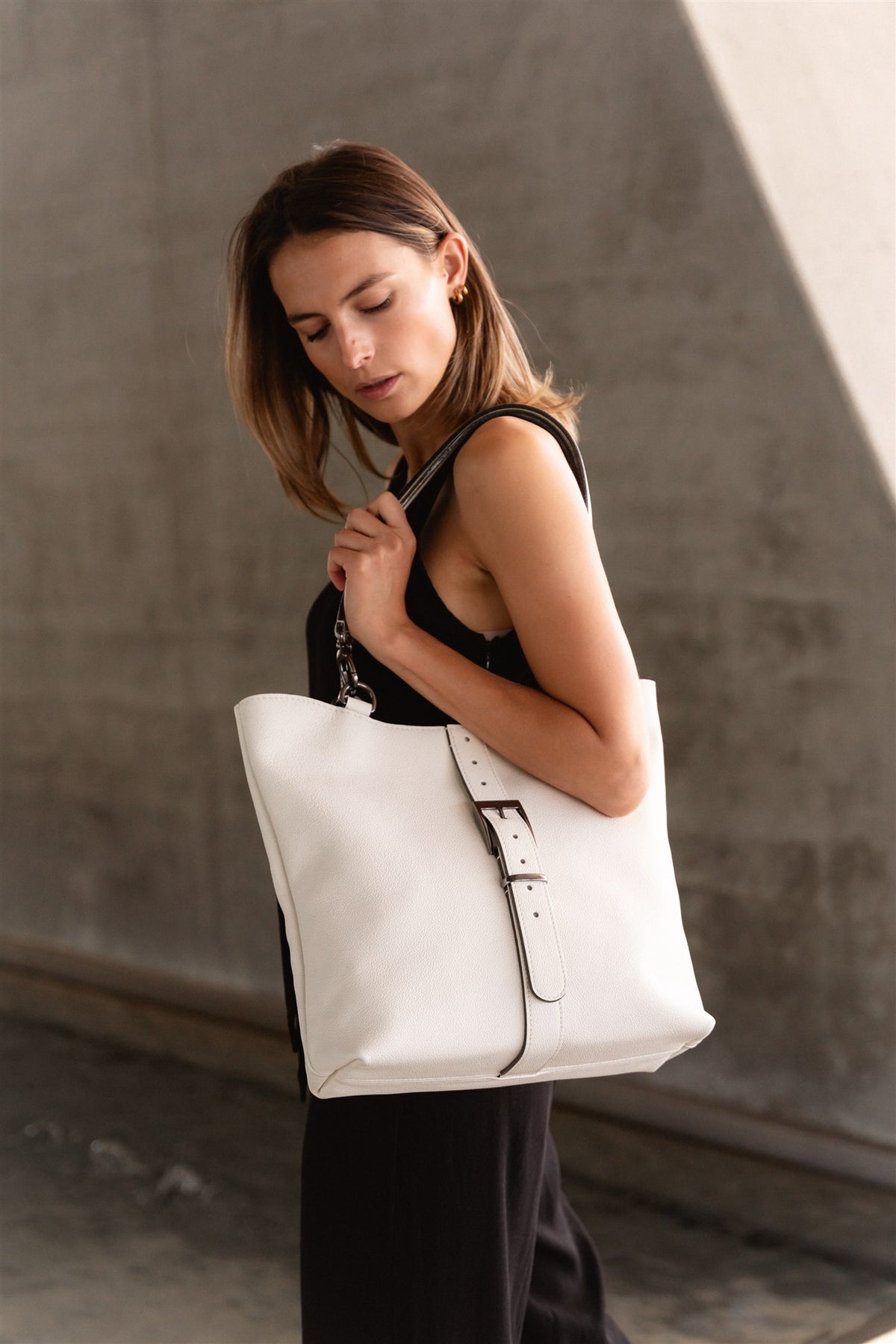 Grand sac cabas femme blanc
