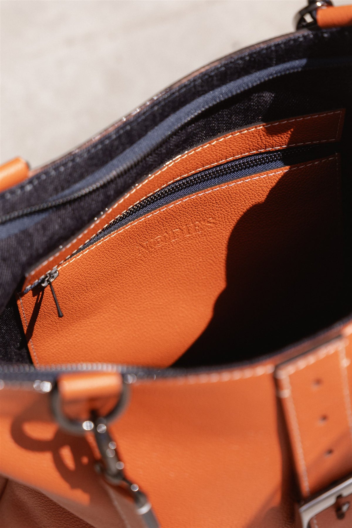 Sac cabas cuir marron grainé - Billy - terracotta grainé