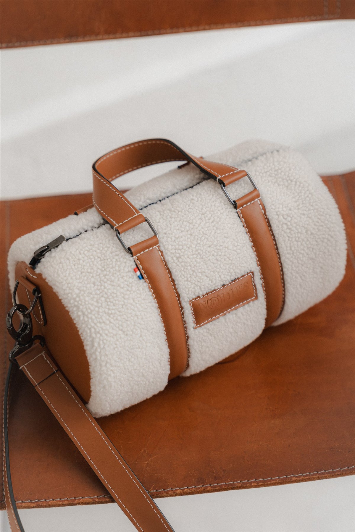 Sac bowling femme - cuir agneau blanc - Jim Teddy - Crème