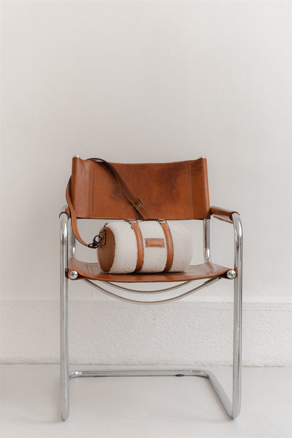 Sac bowling femme - cuir agneau blanc - Jim Teddy - Crème