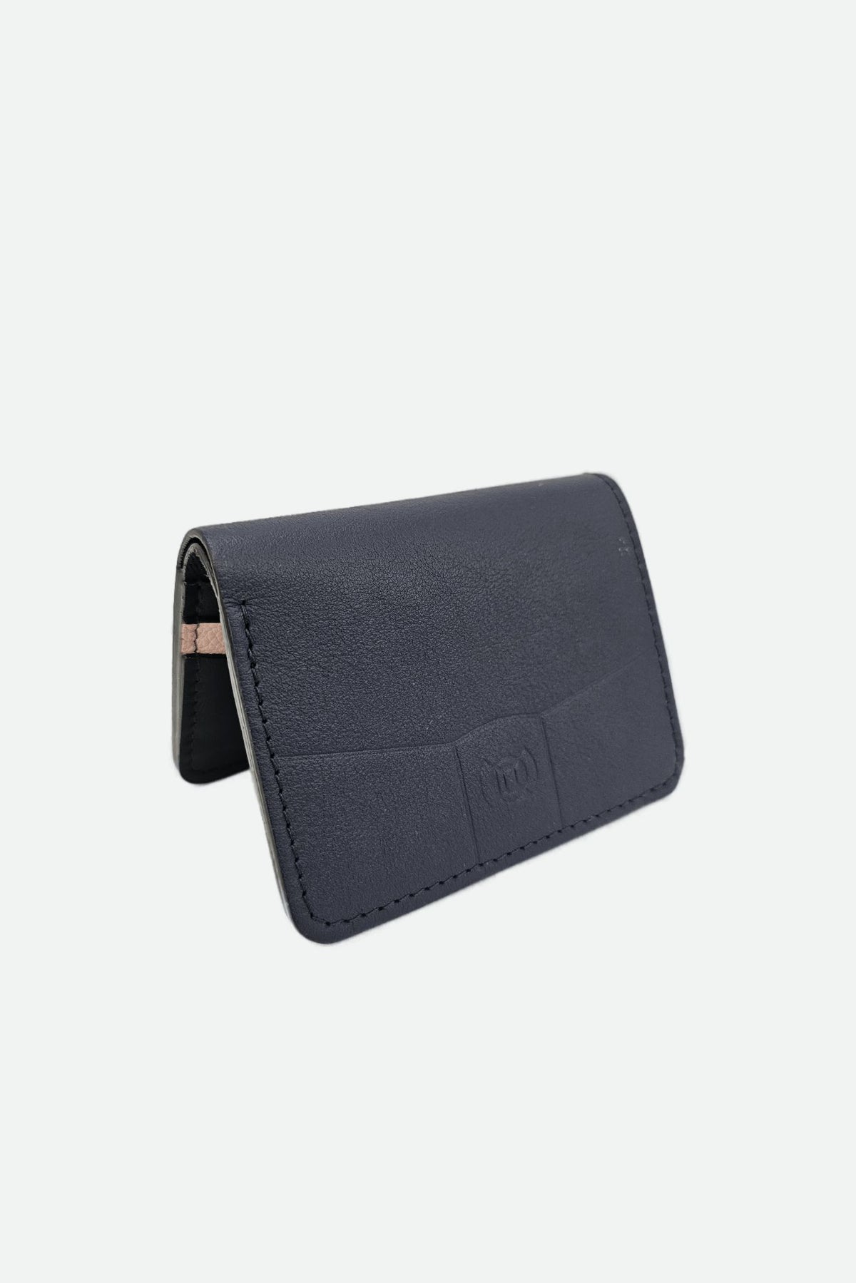 Portefeuille cuir femme bleu marine et rose poudre - Arsène - Bleu marine et rose poudre