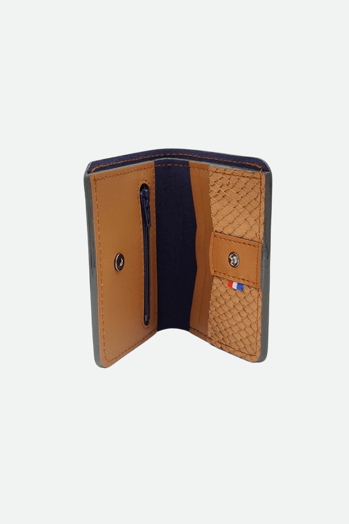 Portefeuille cuir de poisson marron - Arsène - camel