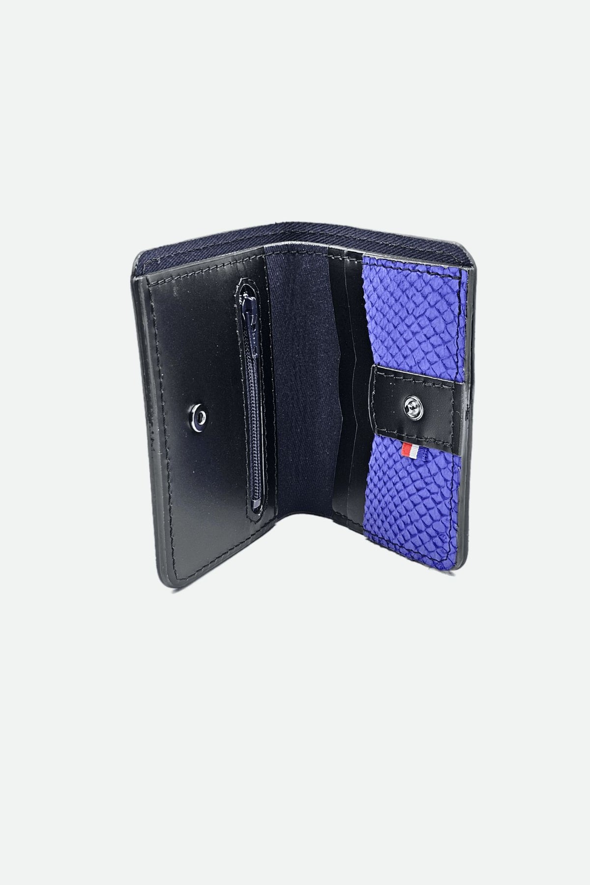 Portefeuille cuir noir et bleu - Arsène - noir et bleu