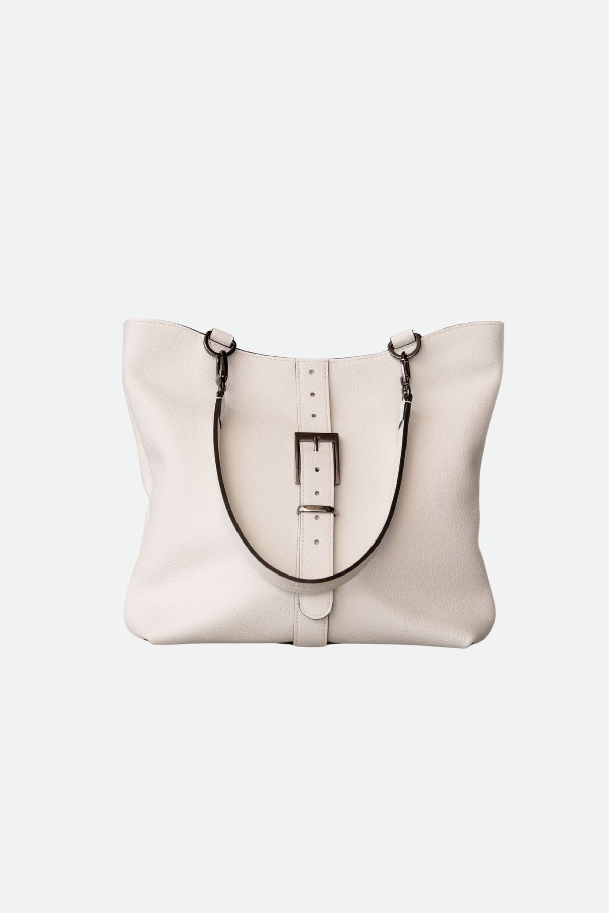 Grand sac cabas cuir blanc