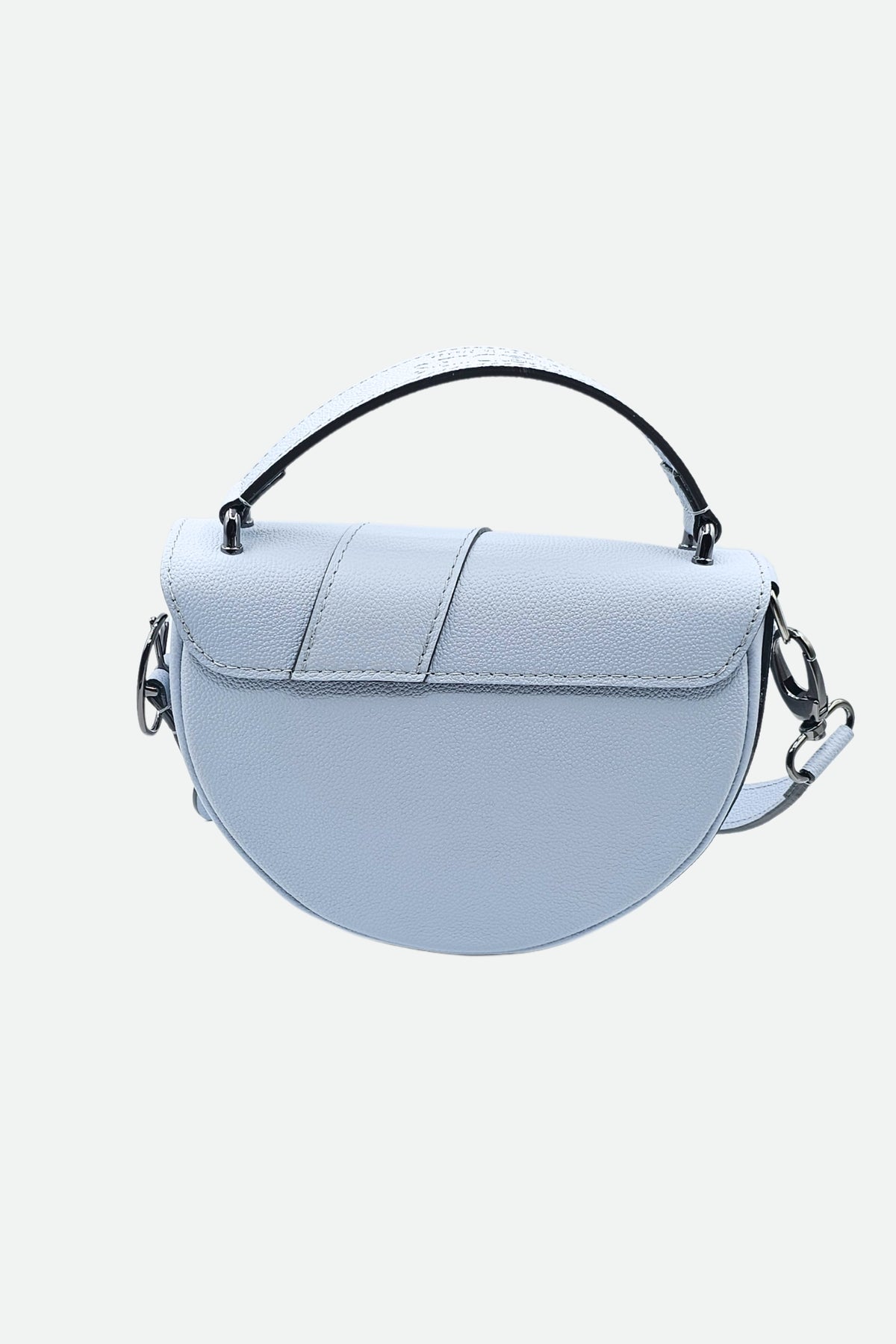 Sac demi lune cuir bleu