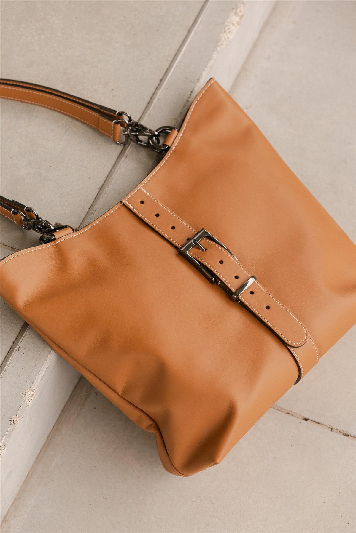 Grand sac cabas cuir camel