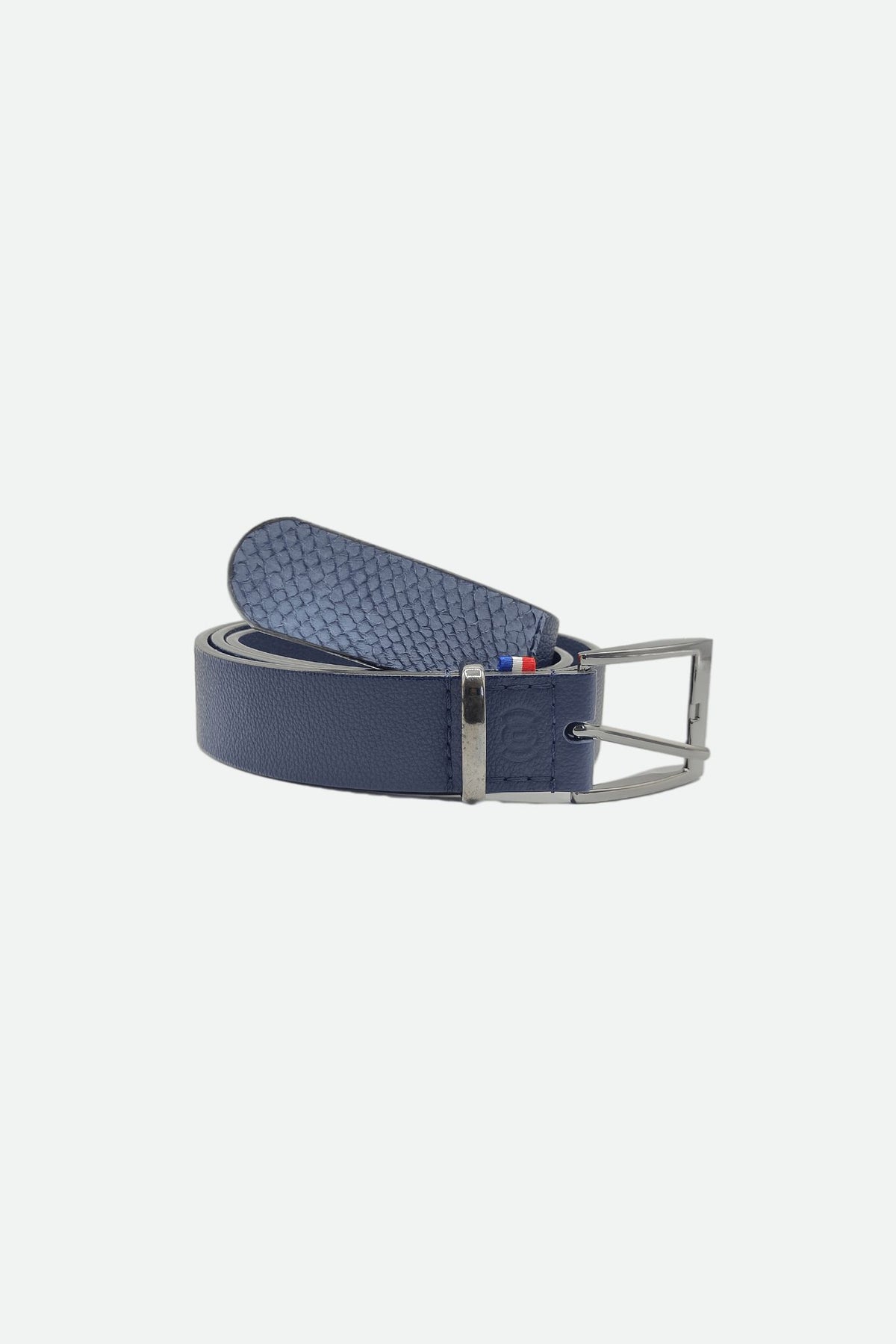 Ceinture cuir homme bleu marine grainé - Hazel - marine grainé
