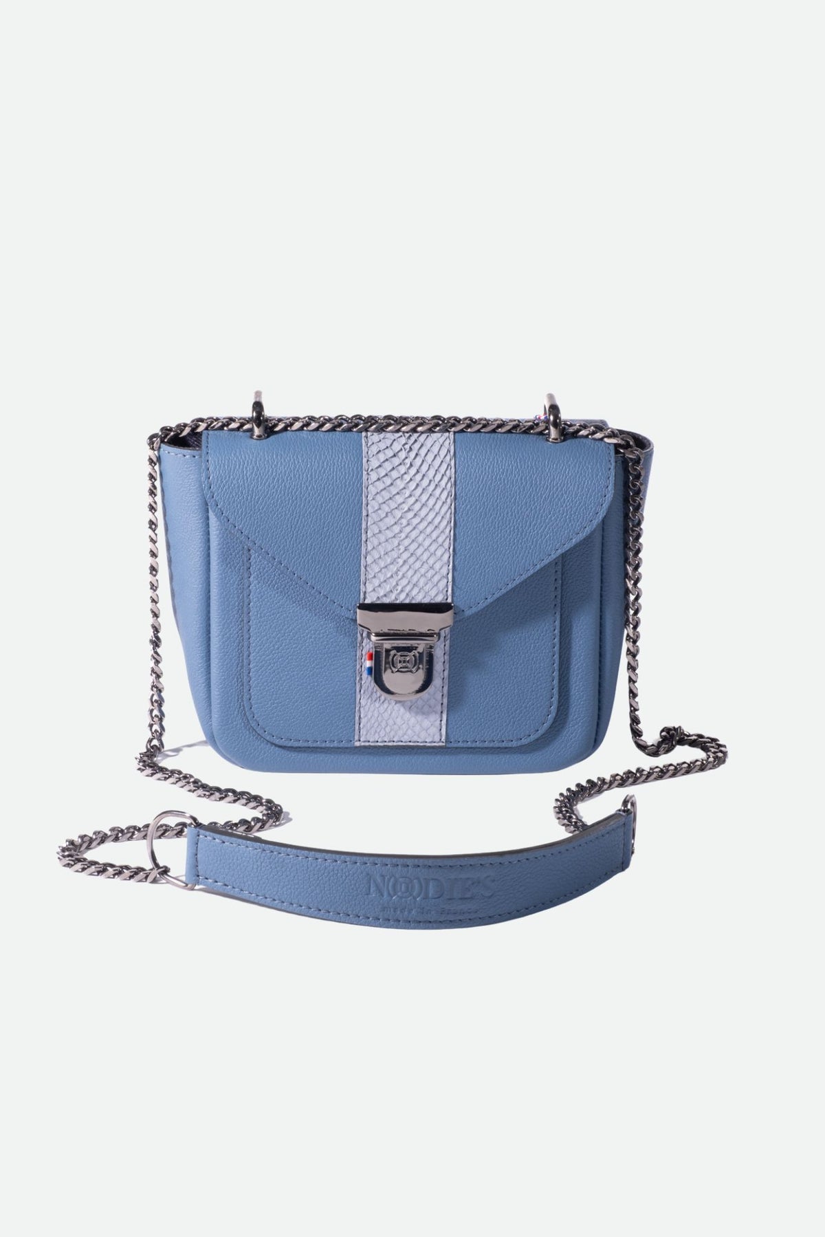 Mini sac bandoulière cuir femme bleu denim - Isaac - bleu denim