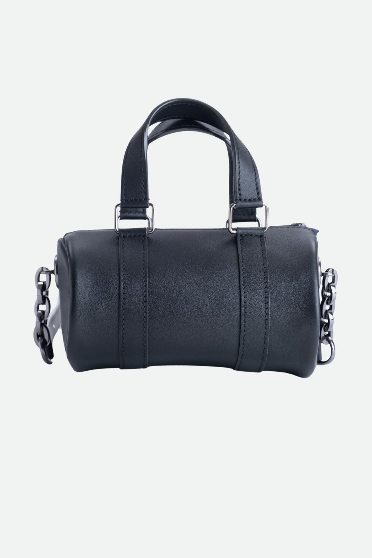 Mini sac bandoulière cuir femme noir lisse - Jim nano - cuir noir lisse