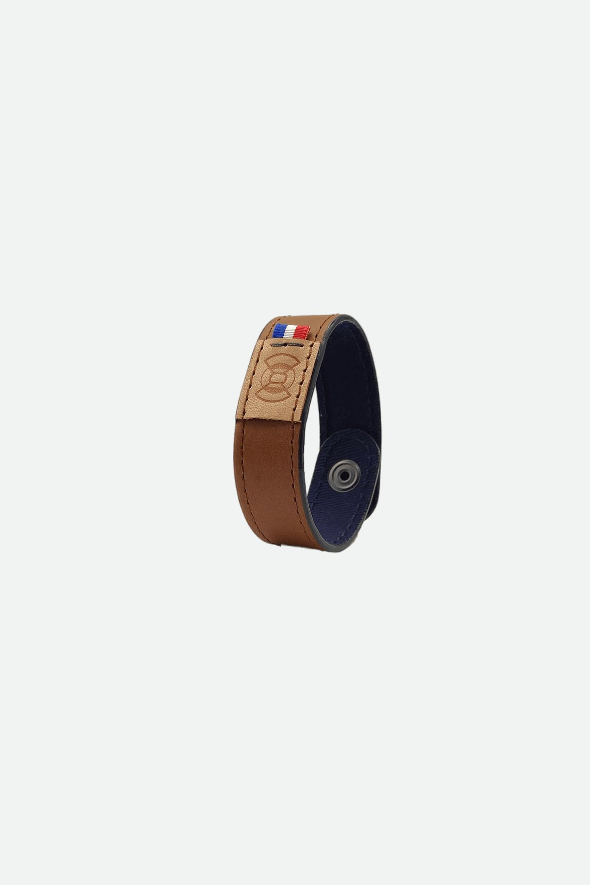 Bracelet cuir homme marron lisse - Lily Sam - camel lisse