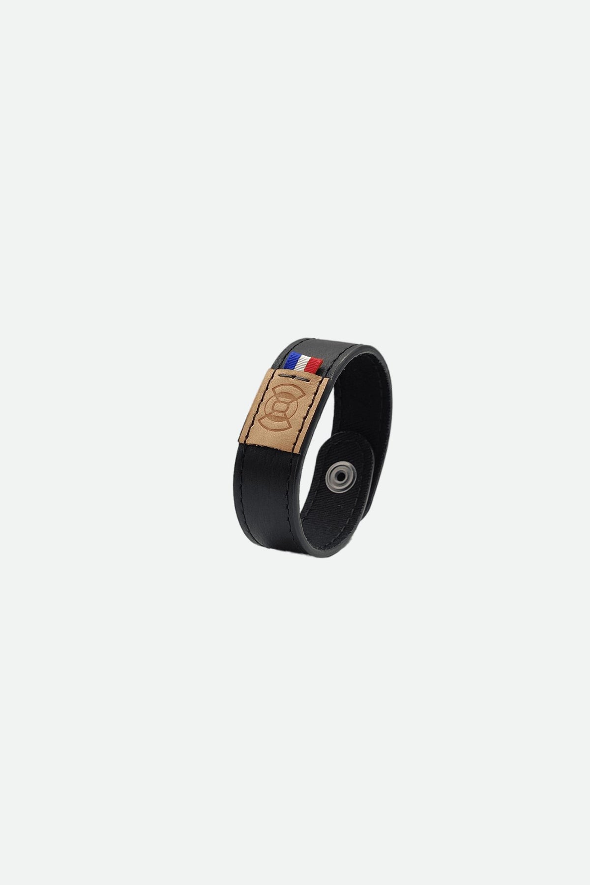 Bracelet cuir femme noir lisse - Lily Sam - Noir lisse