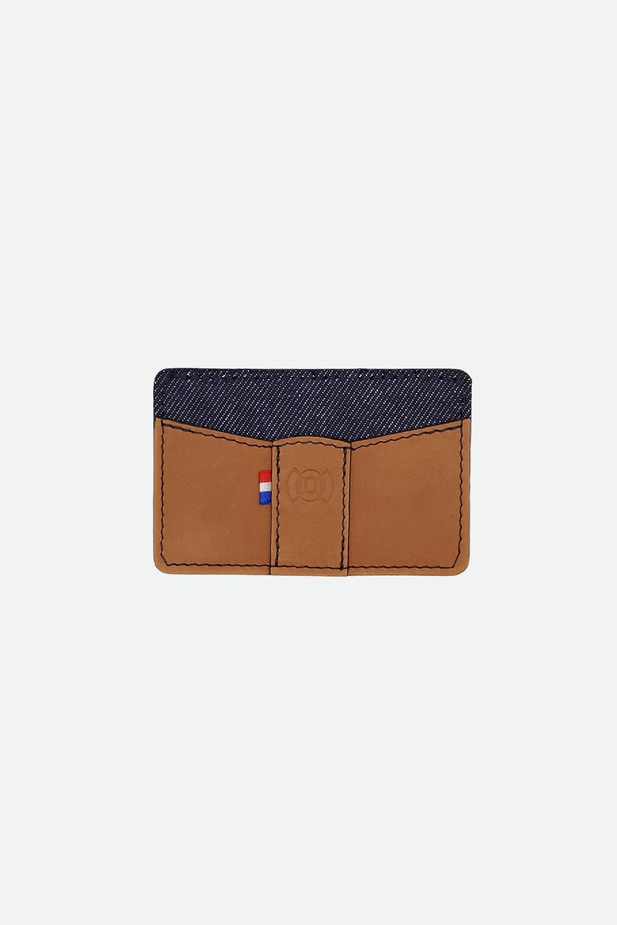 Porte carte cuir marron lisse - Marius - camel lisse