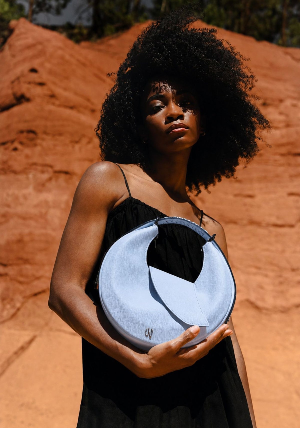 Sac hobo femme cuir bleu ciel - Nouvelle lune - bleu ciel grainé ( édition numérotée limitée)