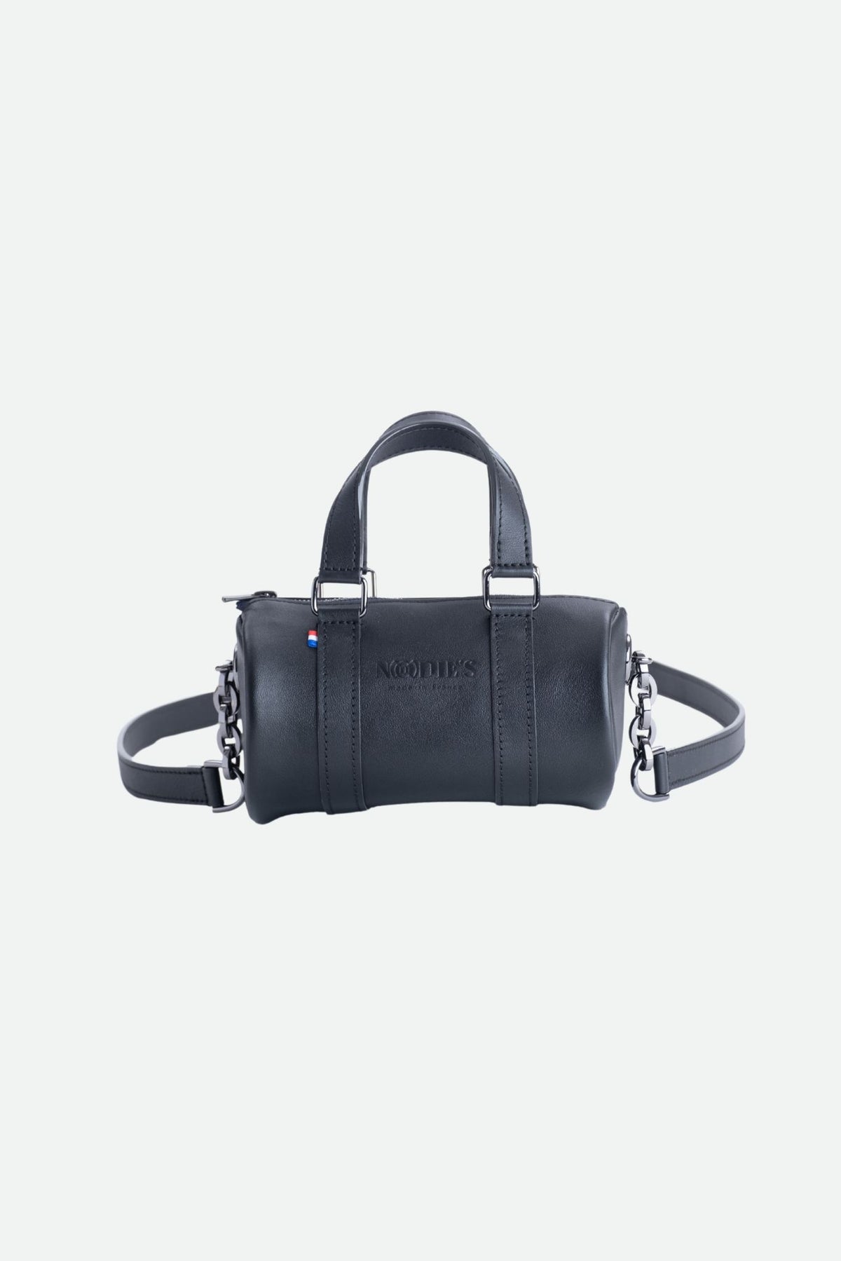 Mini sac bandoulière cuir femme noir lisse - Jim nano - cuir noir lisse
