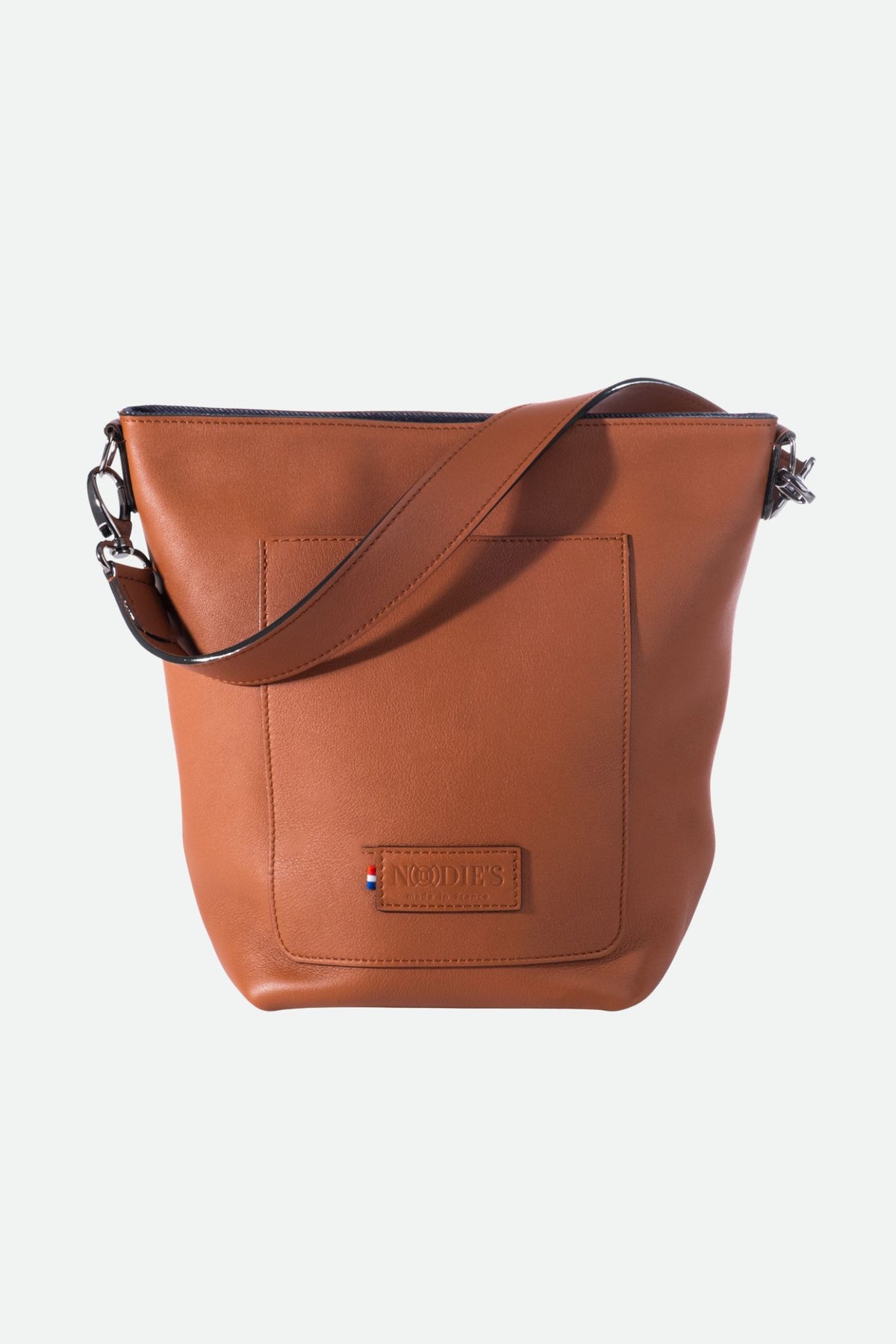 Sac cabas cuir marron lisse - Andy - camel lisse