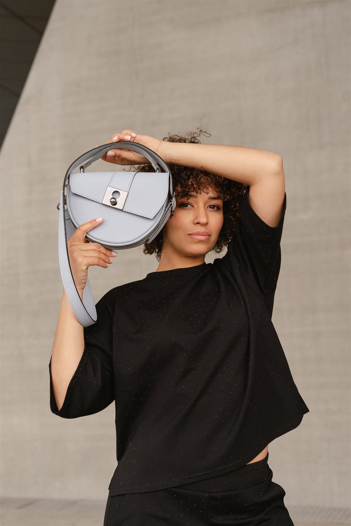 Sac demi lune bleu ciel