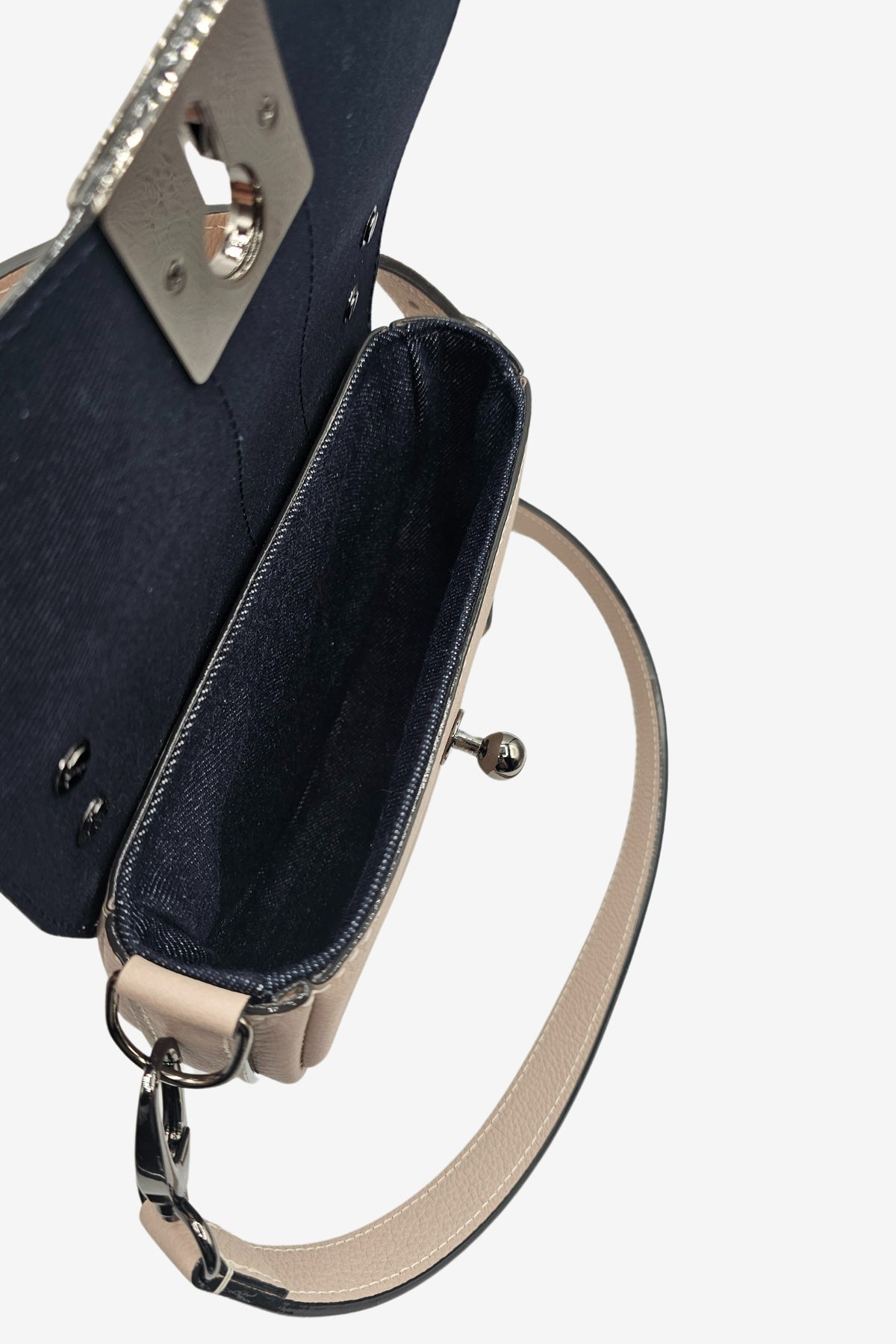 sac demi lune cuir interieur