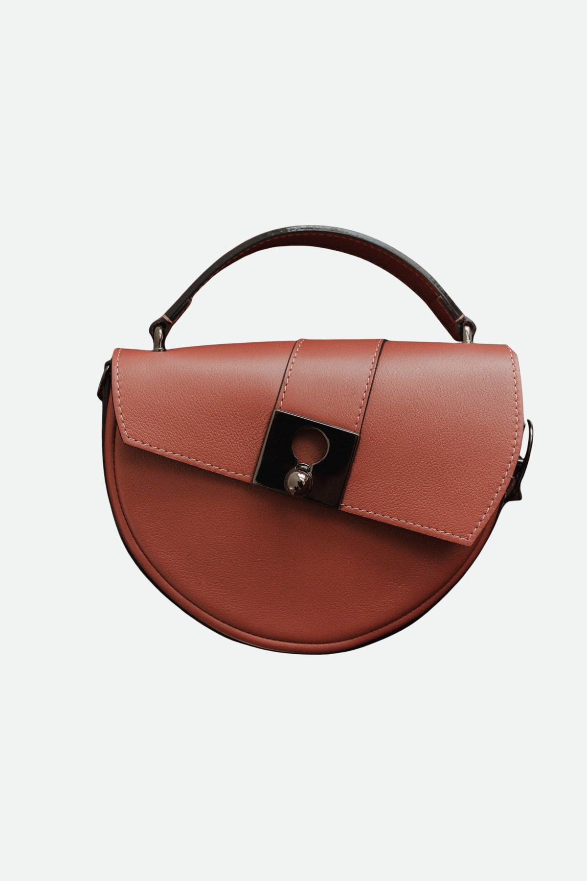 Sac demi lune cuir vieux rose grainé - Côme - vieux rose grainé