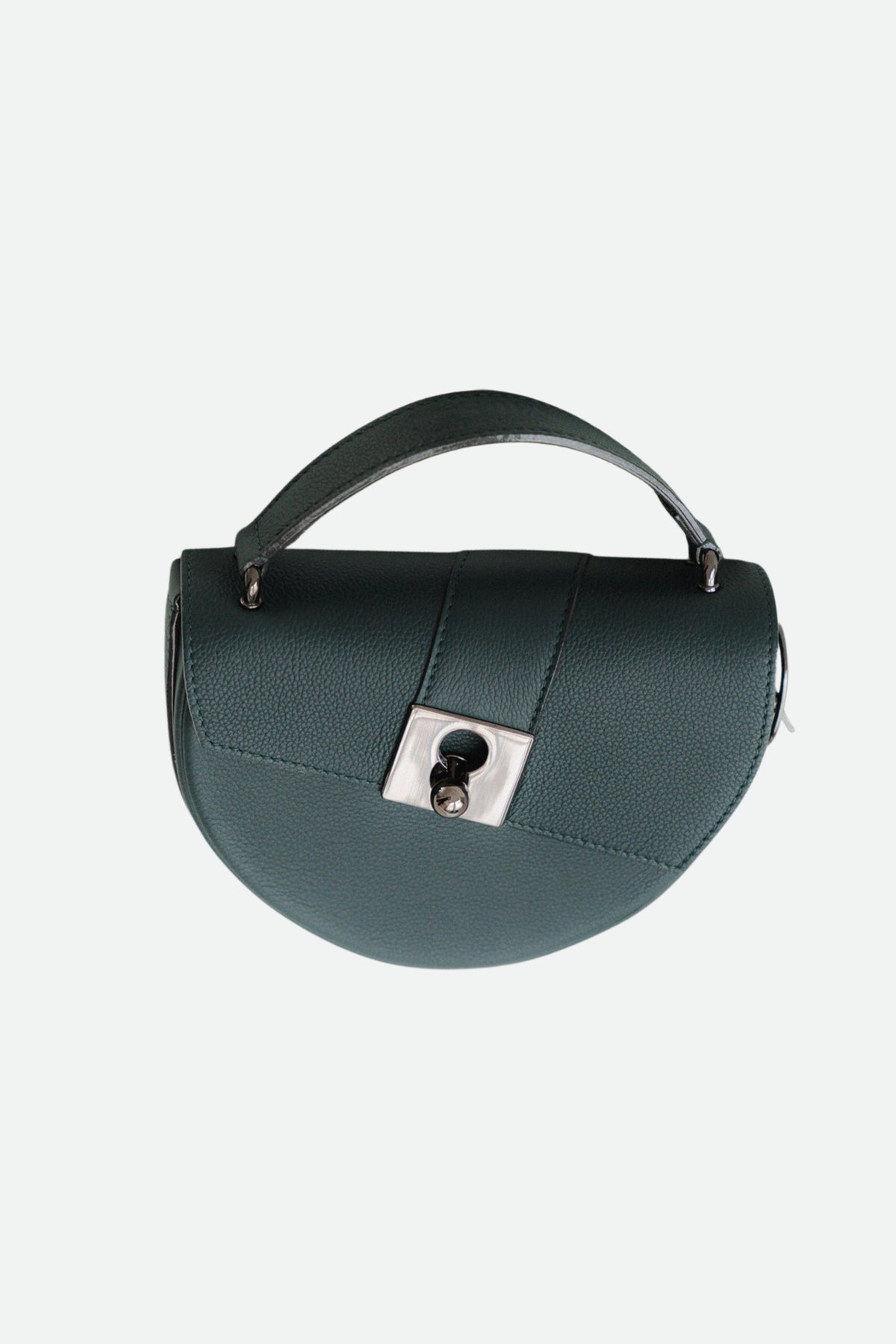 Sac demi lune cuir vert sapin grainé - Côme - vert sapin grainé