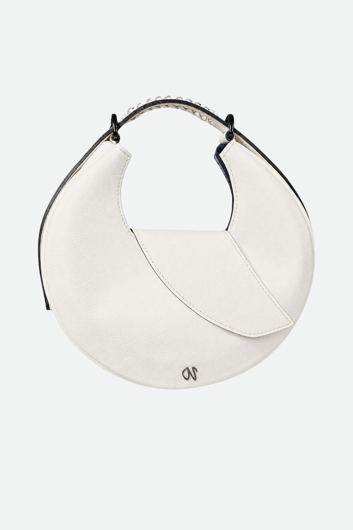 Sac hobo femme cuir blanc - Nouvelle lune - blanc grainé