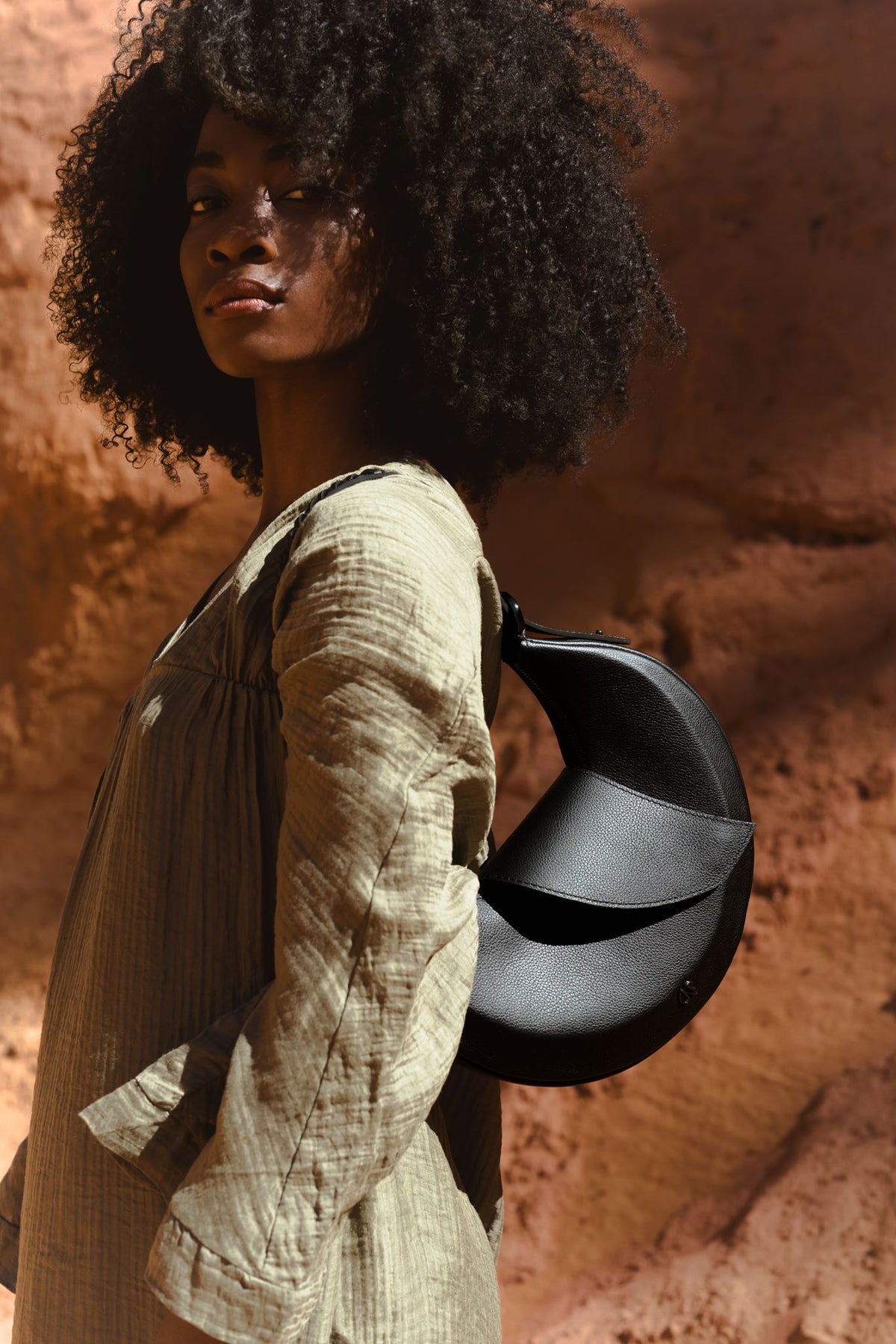 Sac hobo cuir noir