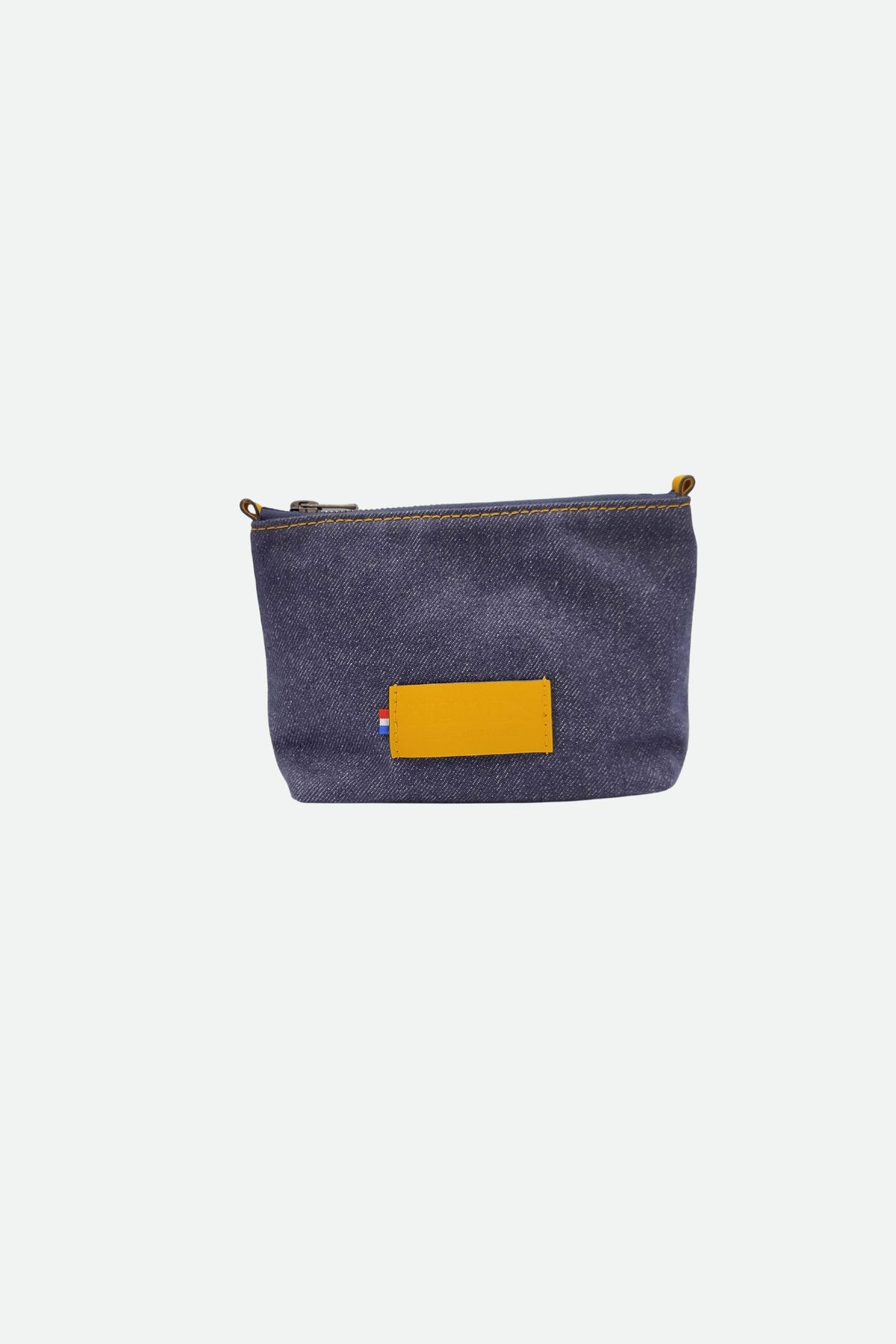 Pochette maquillage cuir femme jaune - Elisa - jaune