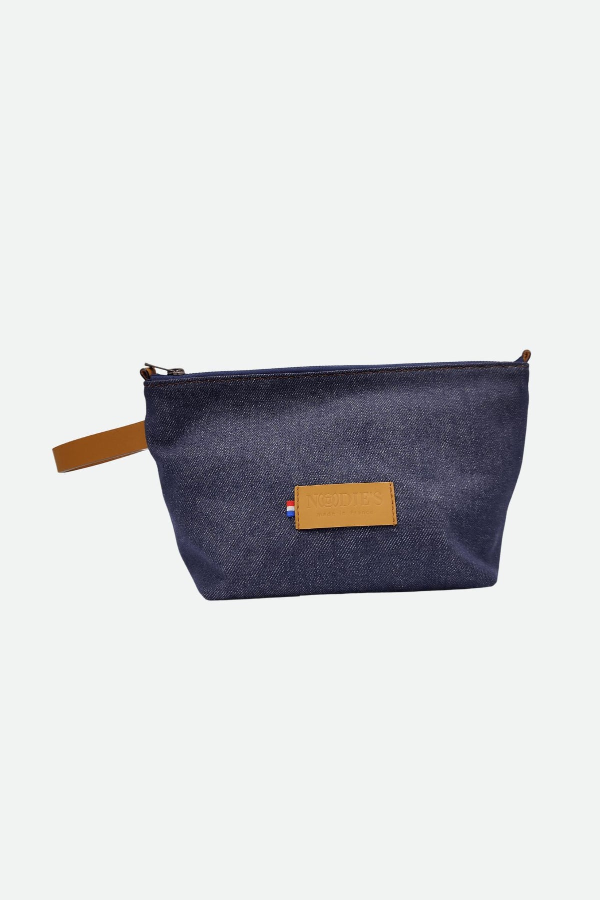 Trousse toilette cuir jeans et cuir marron - Trousse de toilette - marron