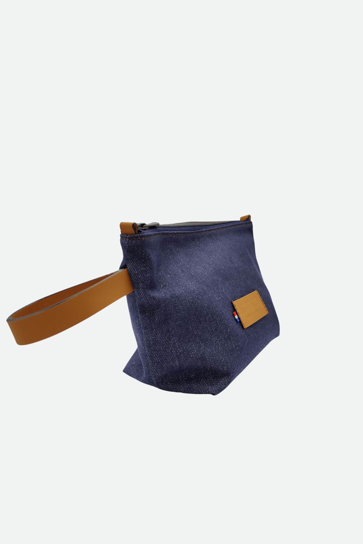 Trousse toilette cuir jeans et cuir marron - Trousse de toilette - marron