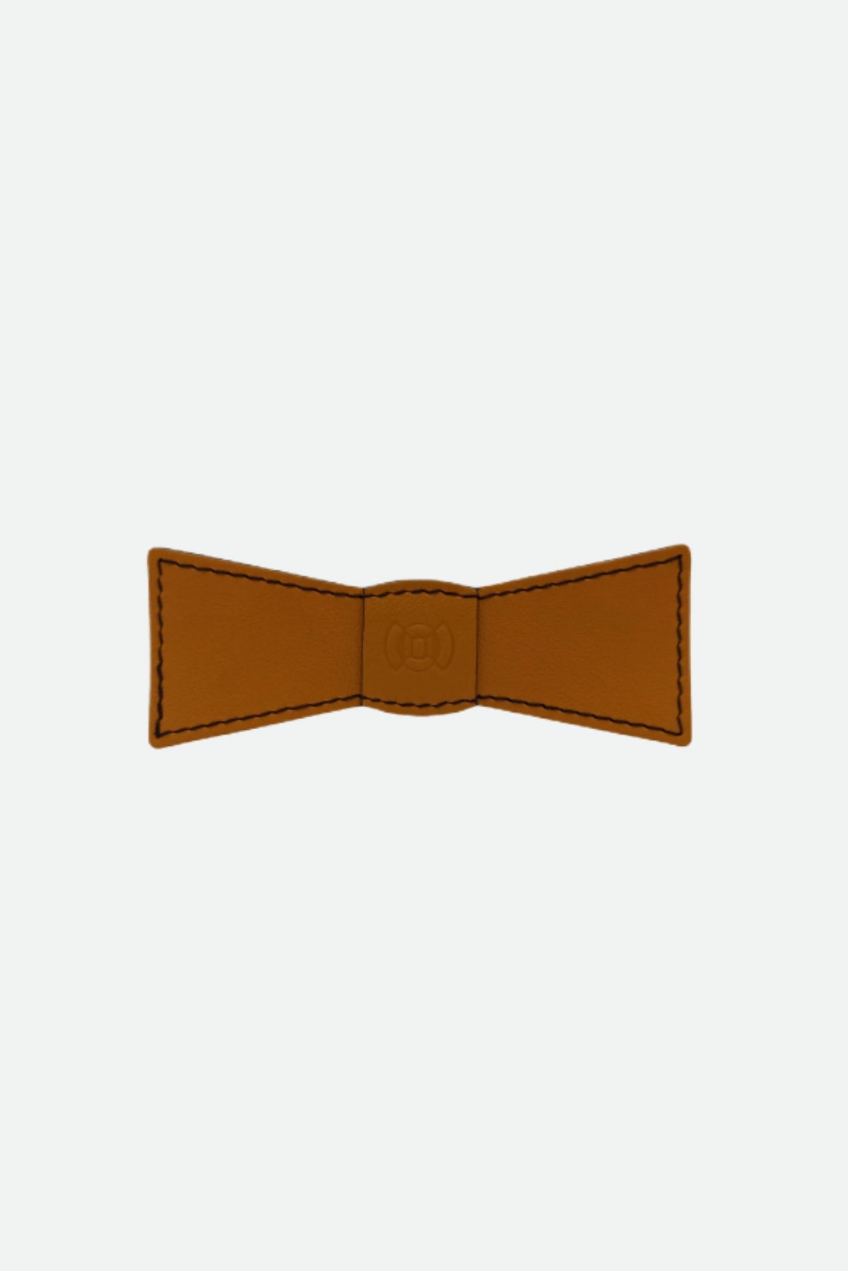 Noeud papillon cuir marron lisse - Léo paul - camel lisse
