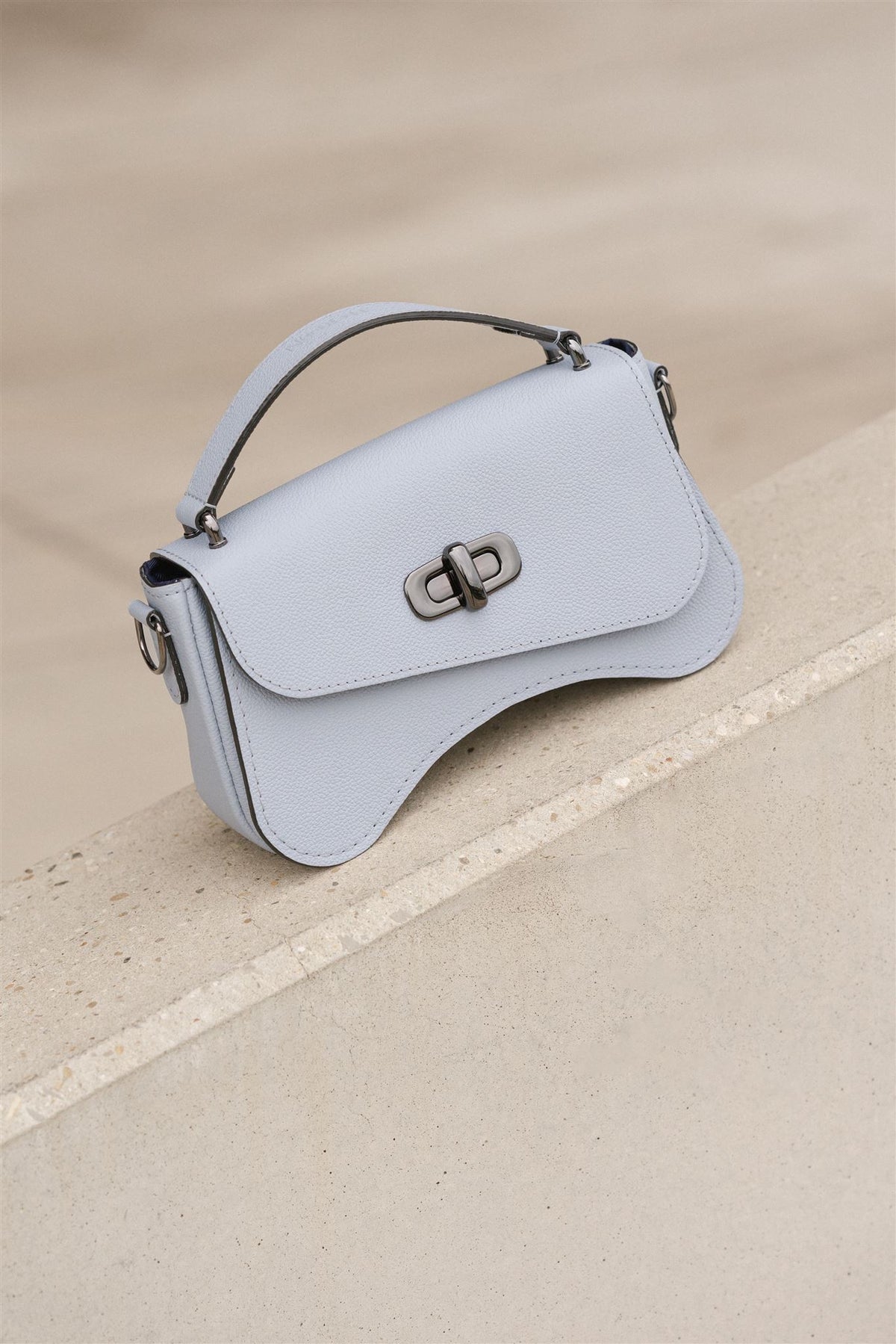 sac baguette bleu ciel