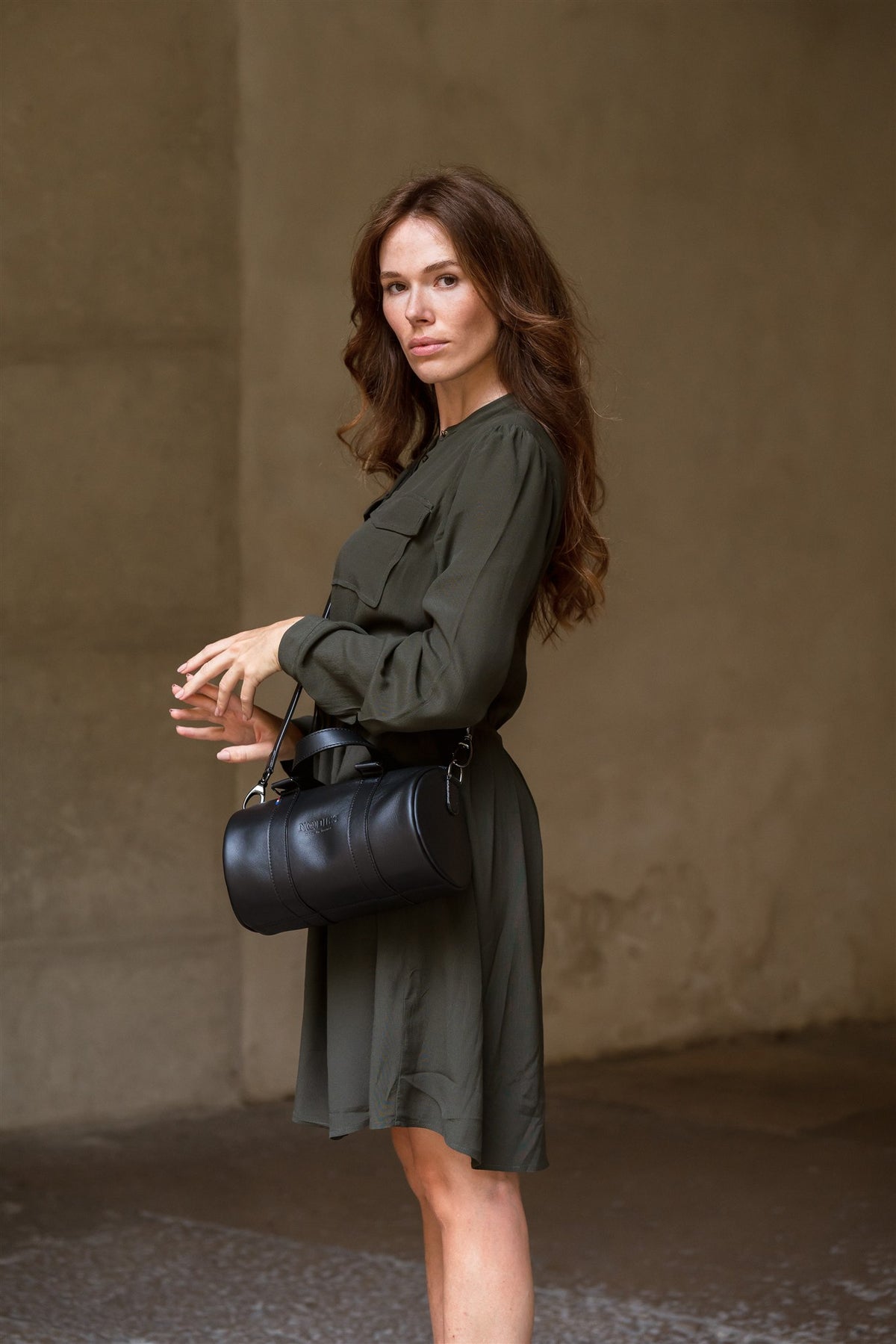 sac bowling cuir souple noir