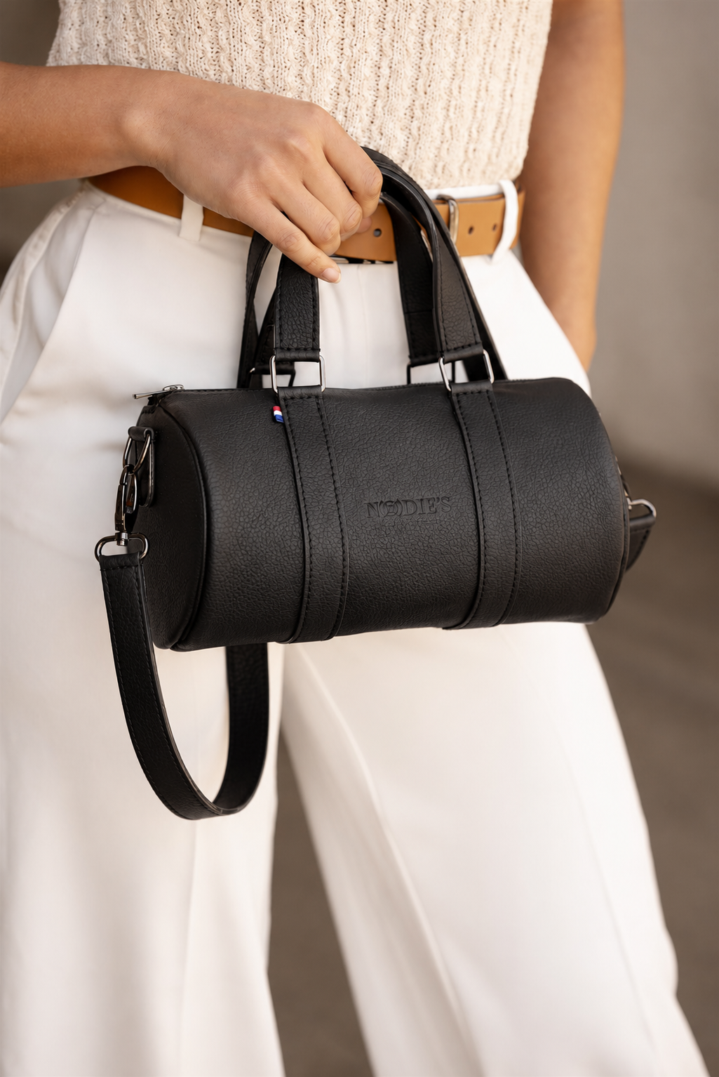 sac cuir noir grainé