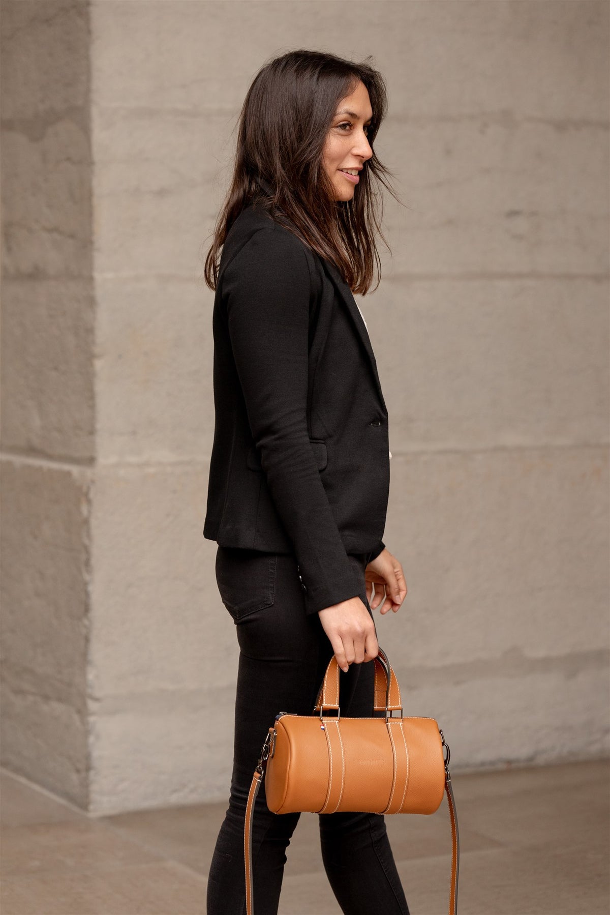 sac bowling cuir grainé