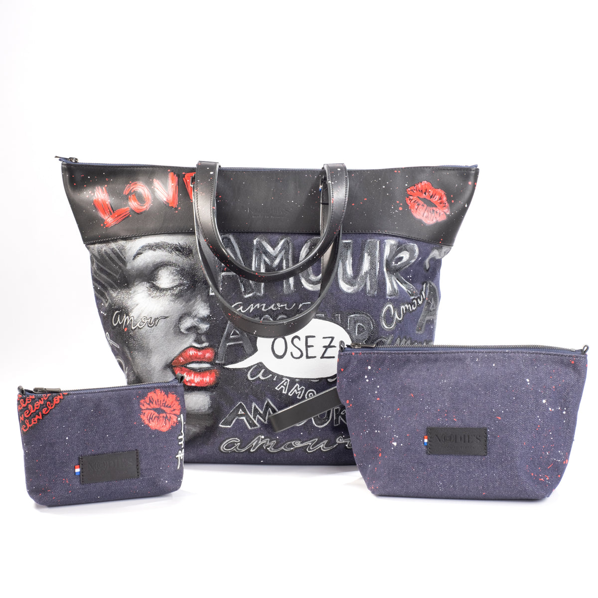 Pochette maquillage jeans - Pochette femme by Arbella - The falling in love