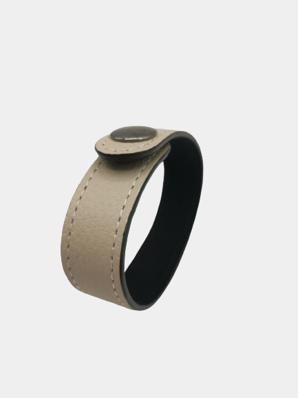 Bracelet cuir femme blanc - ليلي سام - كريم