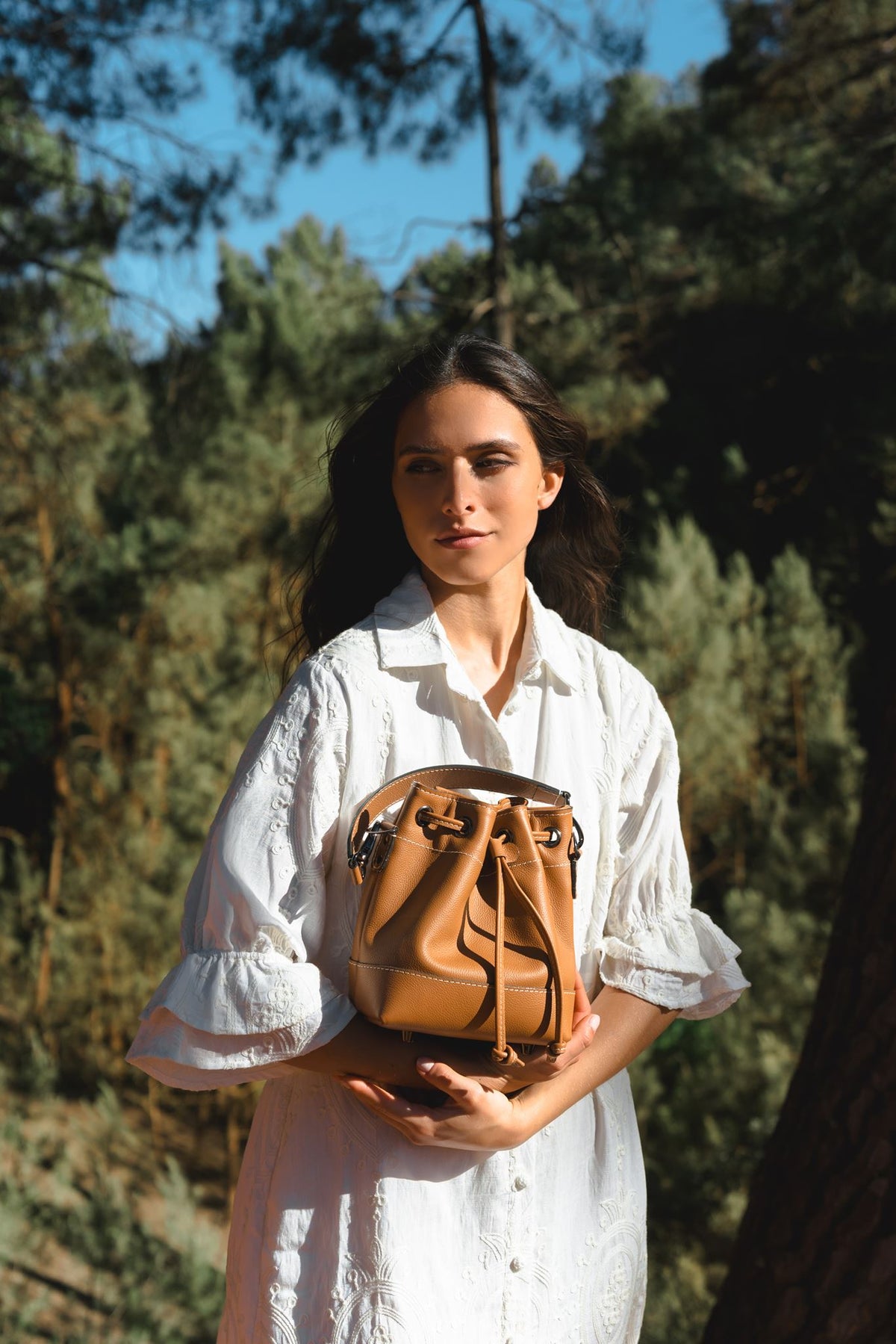 sac seau femme camel