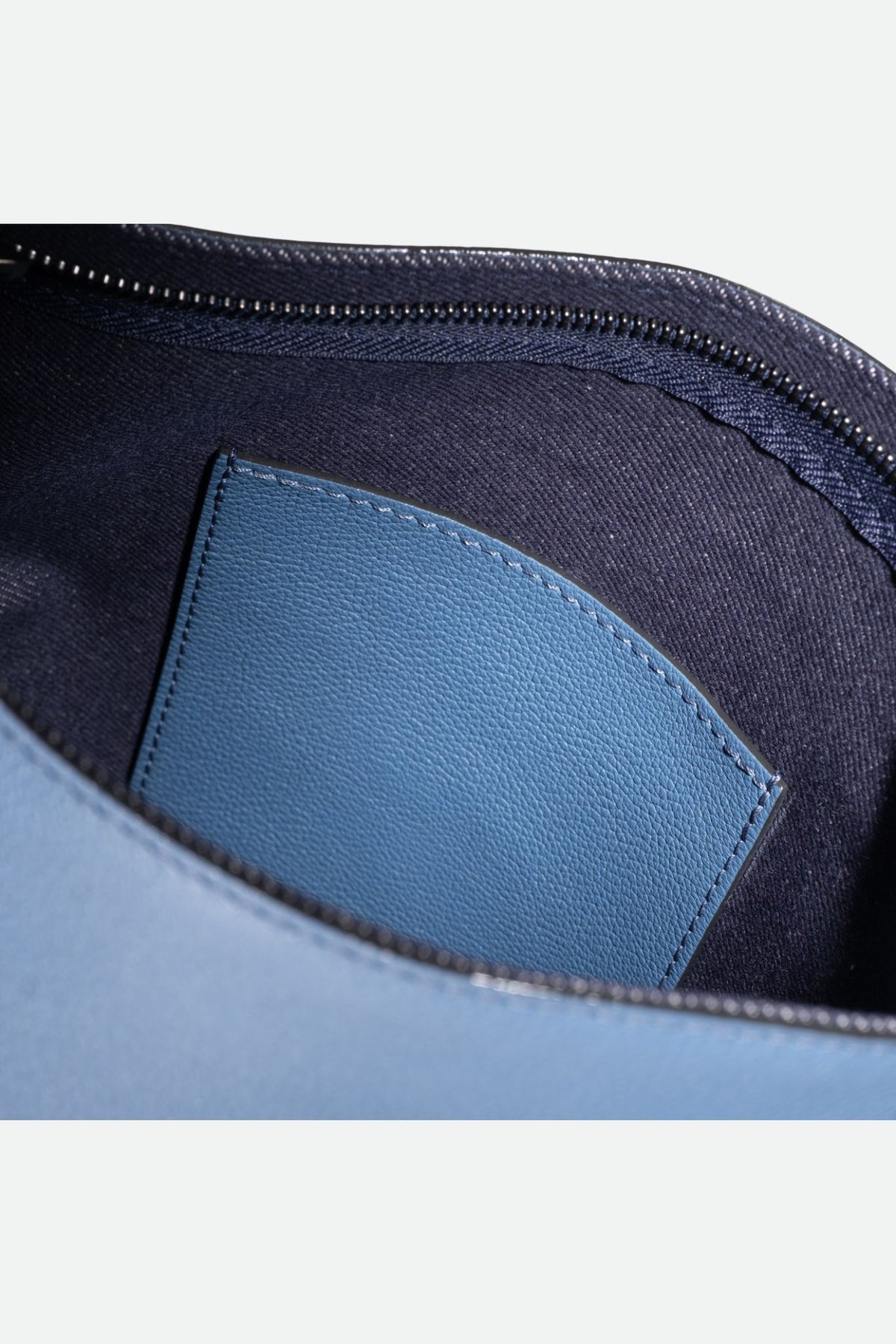 Sac cabas cuir bleu denim femme - Andy - bleu denim