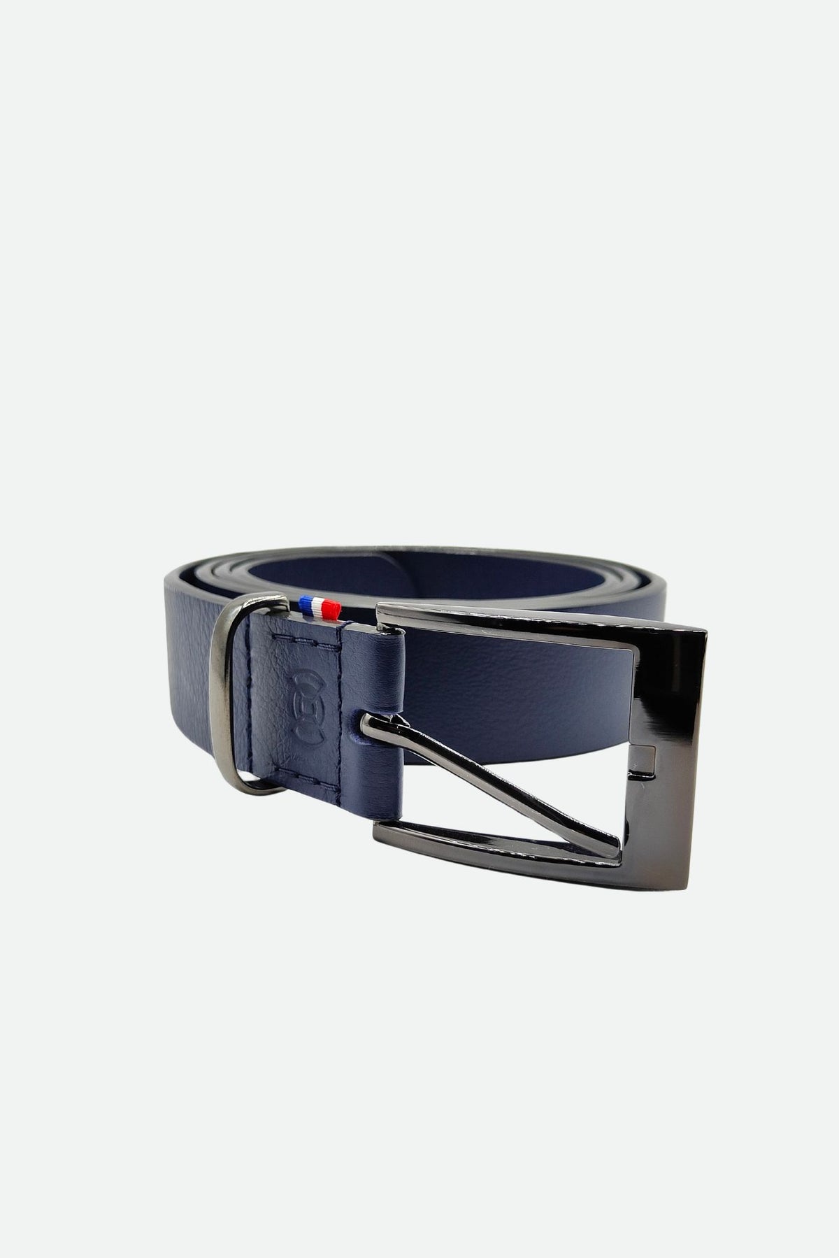 Ceinture cuir homme bleu marine grainé - Hazel - marine grainé