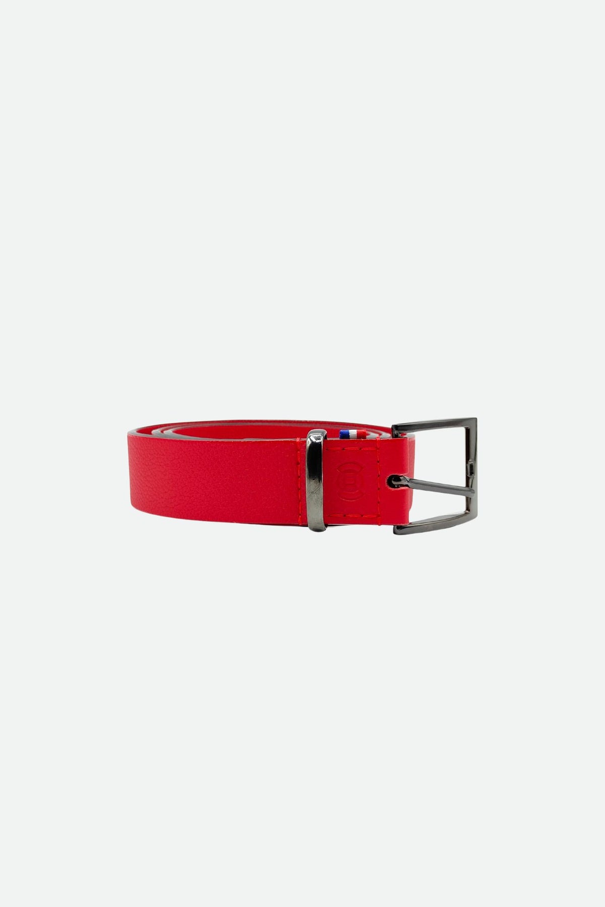 Ceinture cuir homme rouge grainé - Hazel - rouge grainé