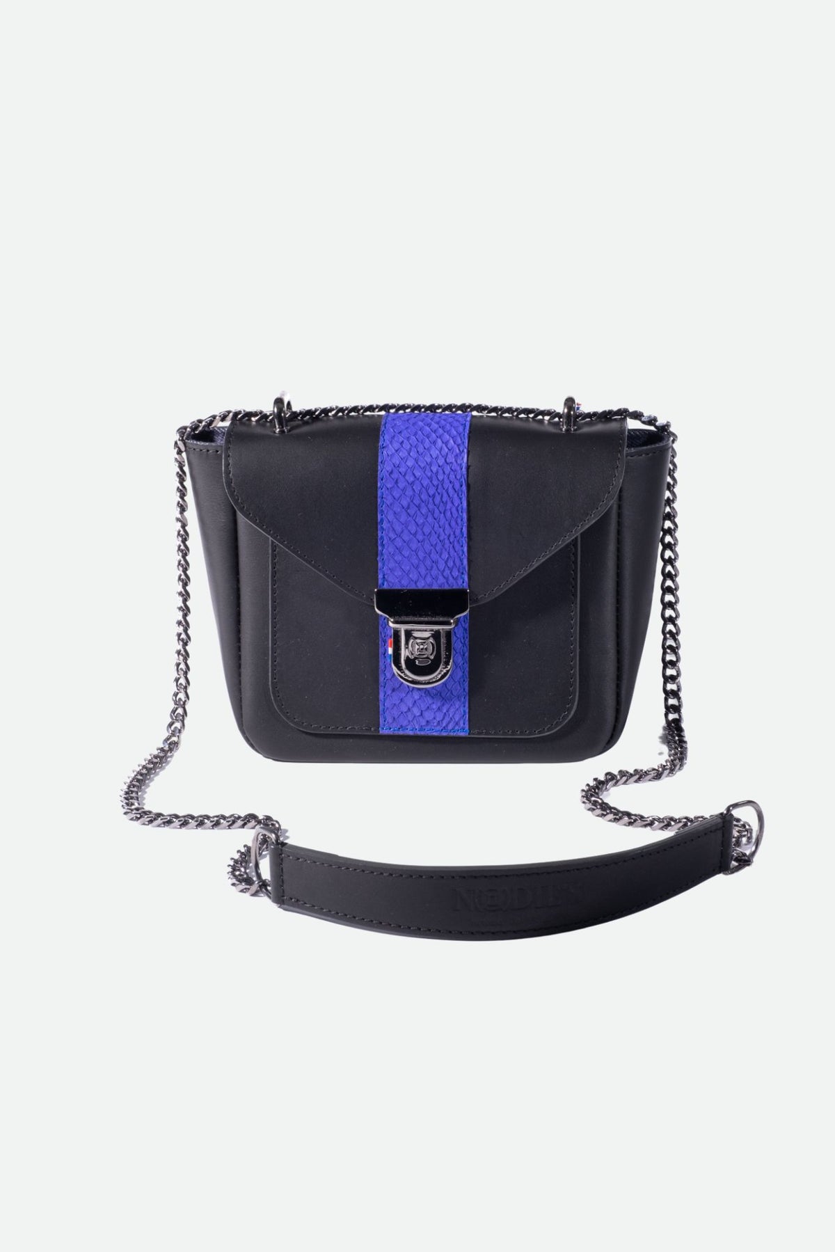 Mini sac bandoulière cuir femme noir lisse - Isaac - noir lisse