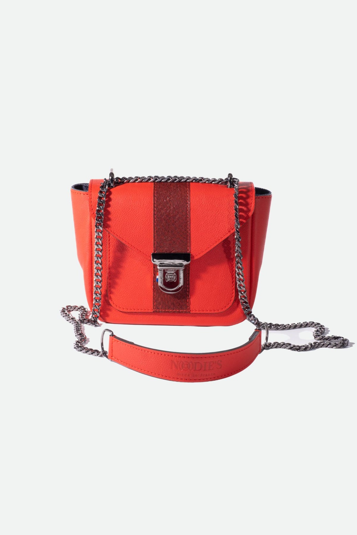 Mini sac bandoulière cuir femme rouge grainé - Isaac - rouge grainé