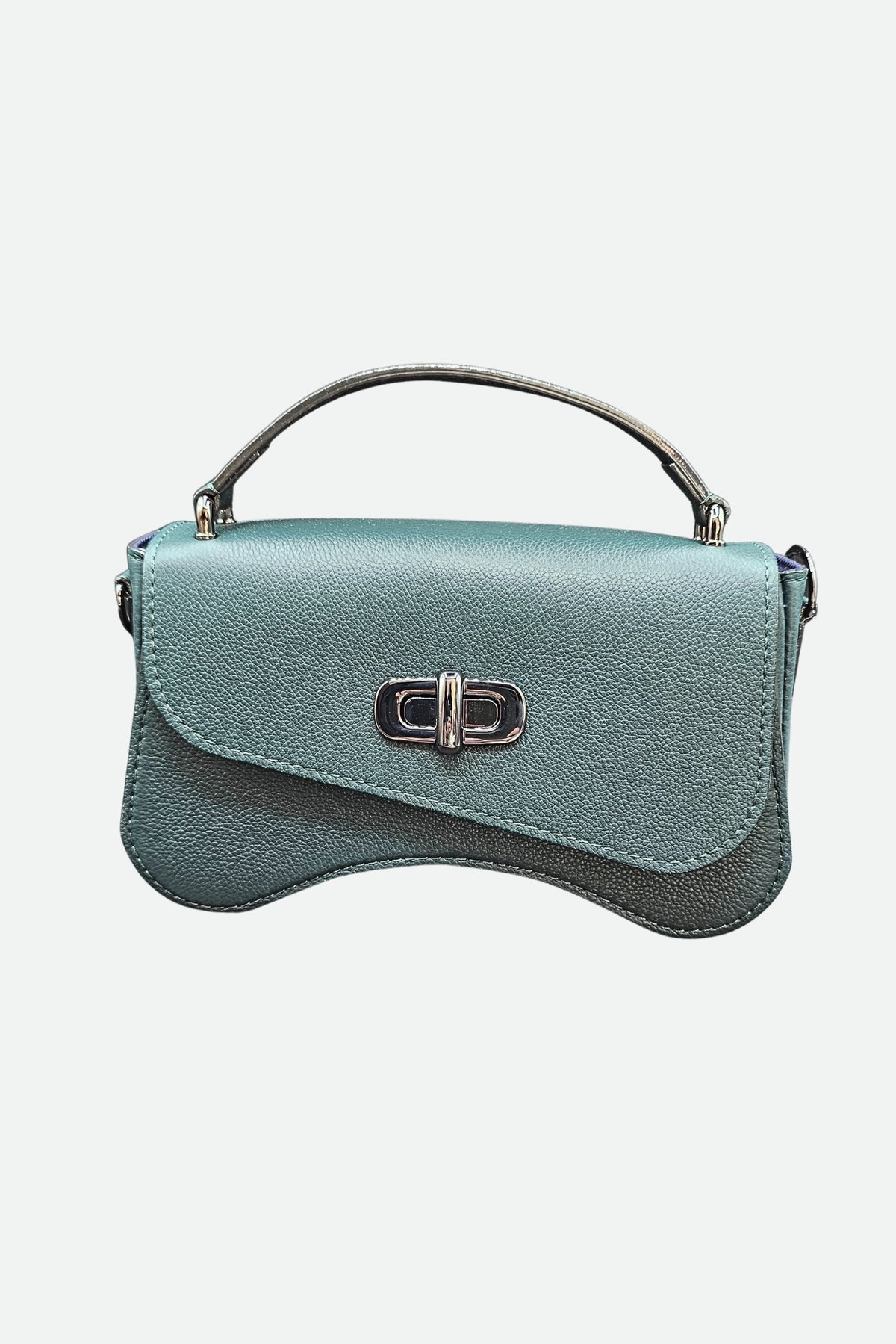 Sac forme baguette cuir vert sapin grainé - L'iconique de Nodie's - vert sapin grainé