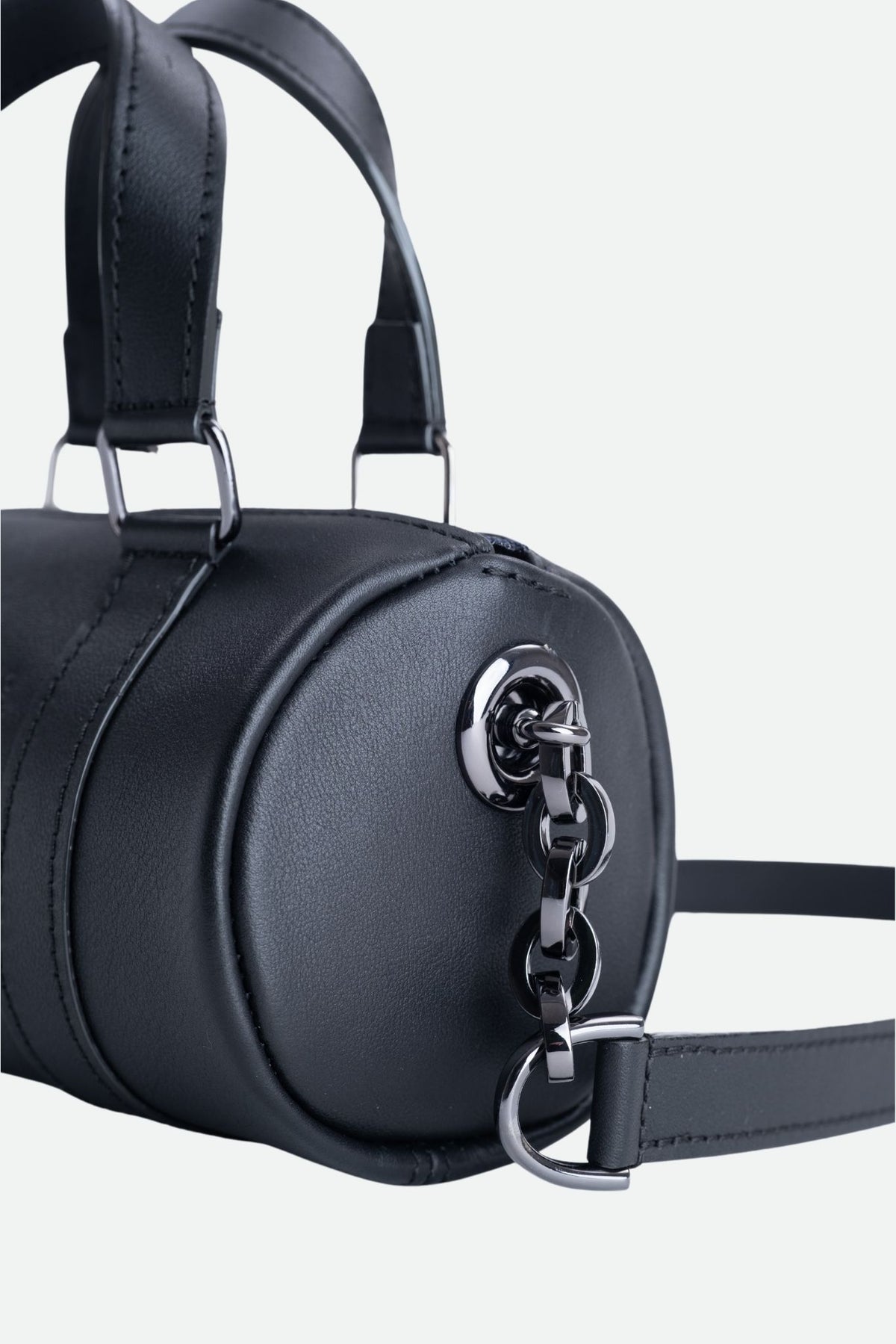 Mini sac bandoulière cuir femme noir lisse - Jim nano - cuir noir lisse