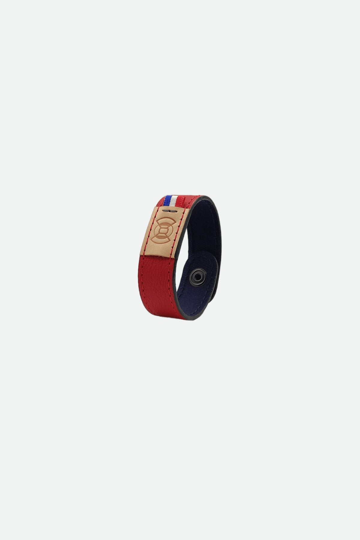 Bracelet cuir femme rouge grainé - Lily Sam  - rouge grainé