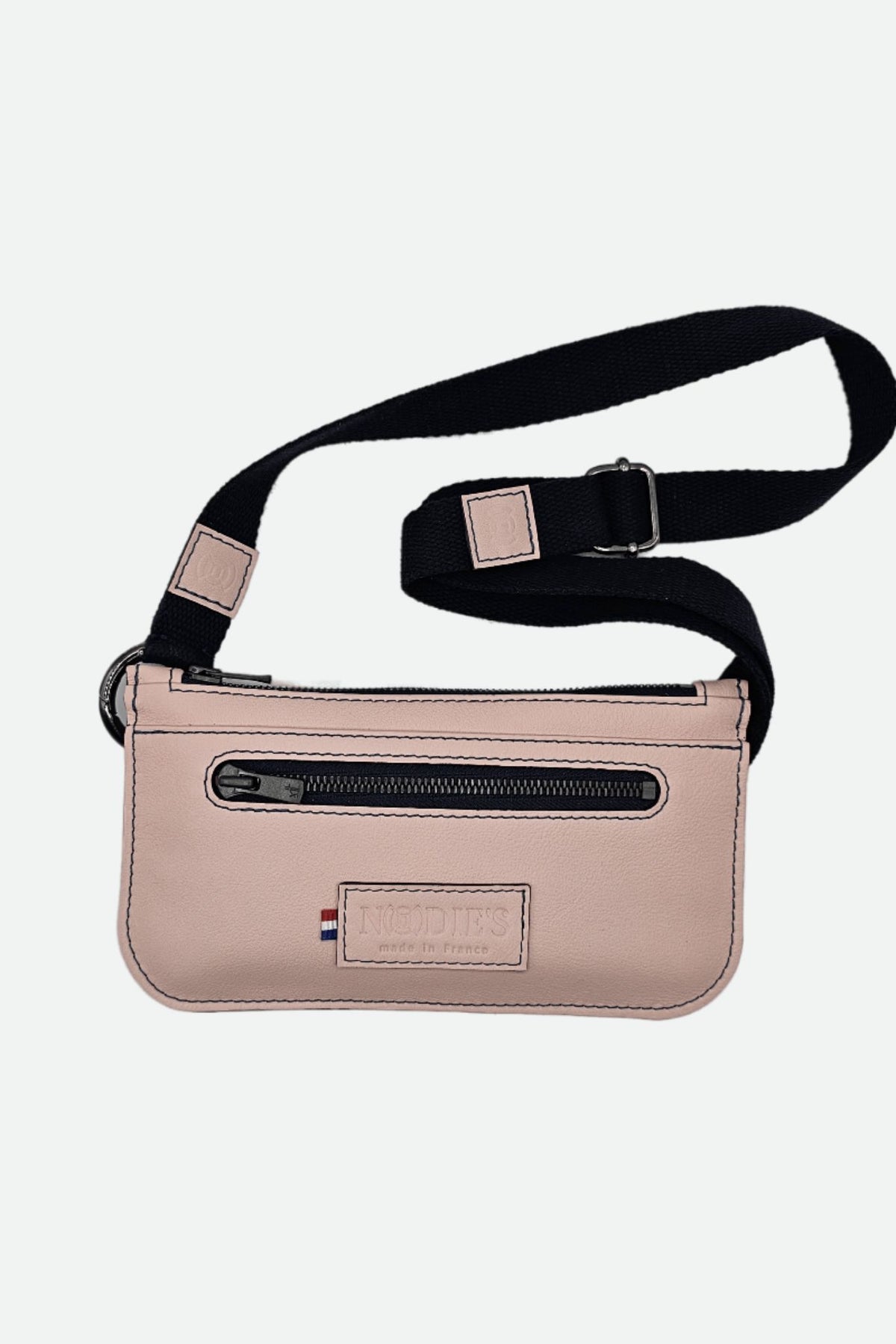 Sac banane cuir femme rose poudré - Madenn - rose poudré