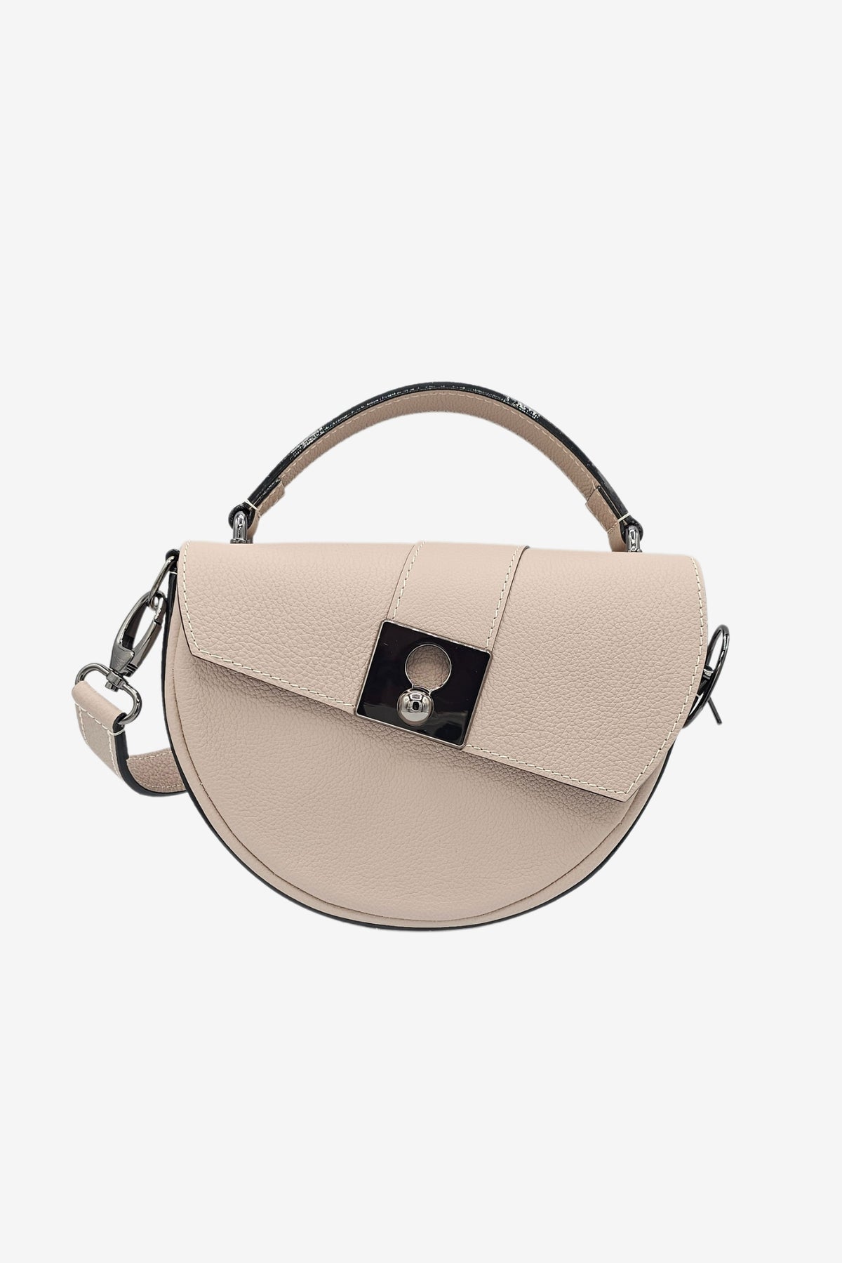 Sac demi lune crème grainé - Côme - crème galet grainé
