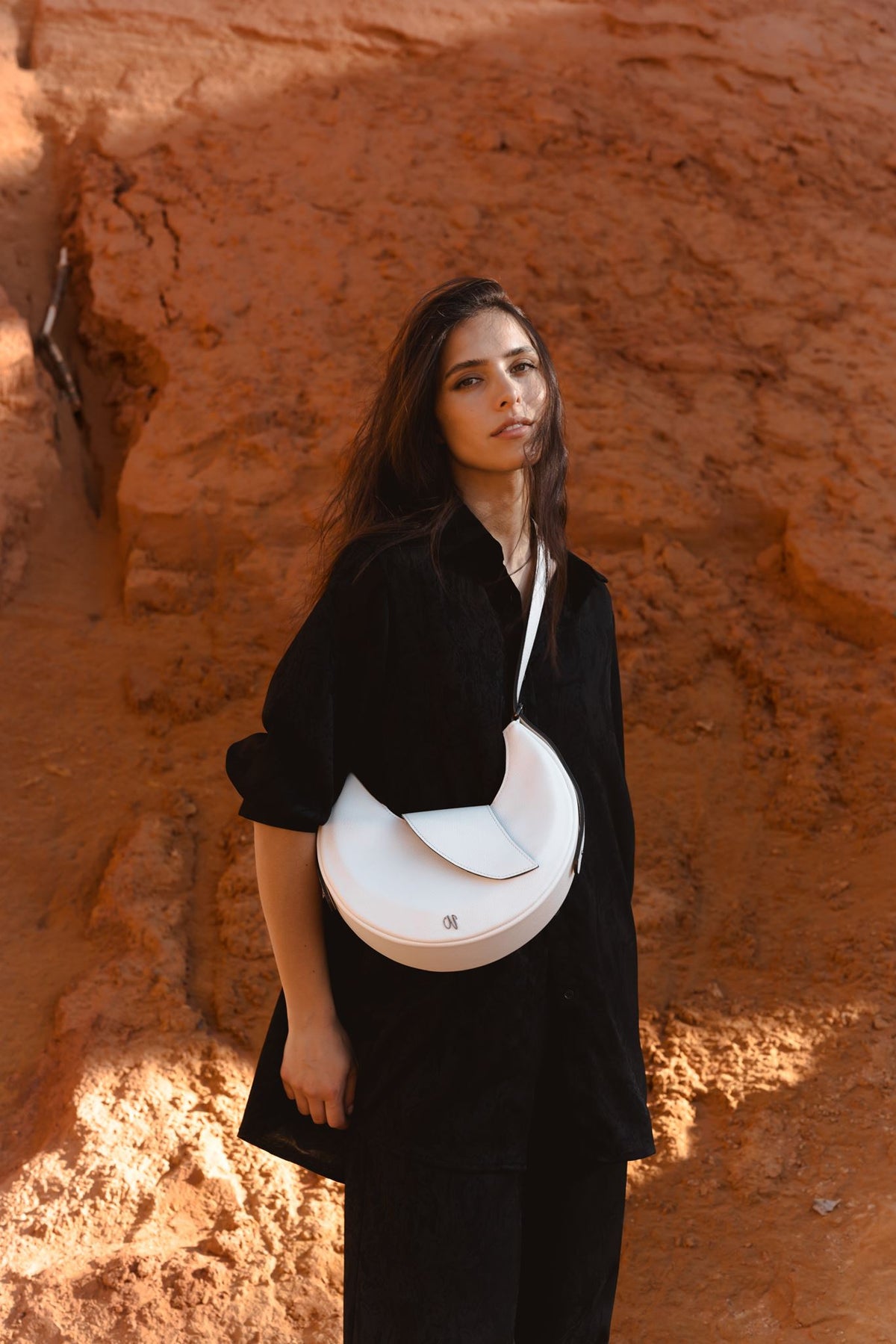 Sac hobo blanc en cuir 