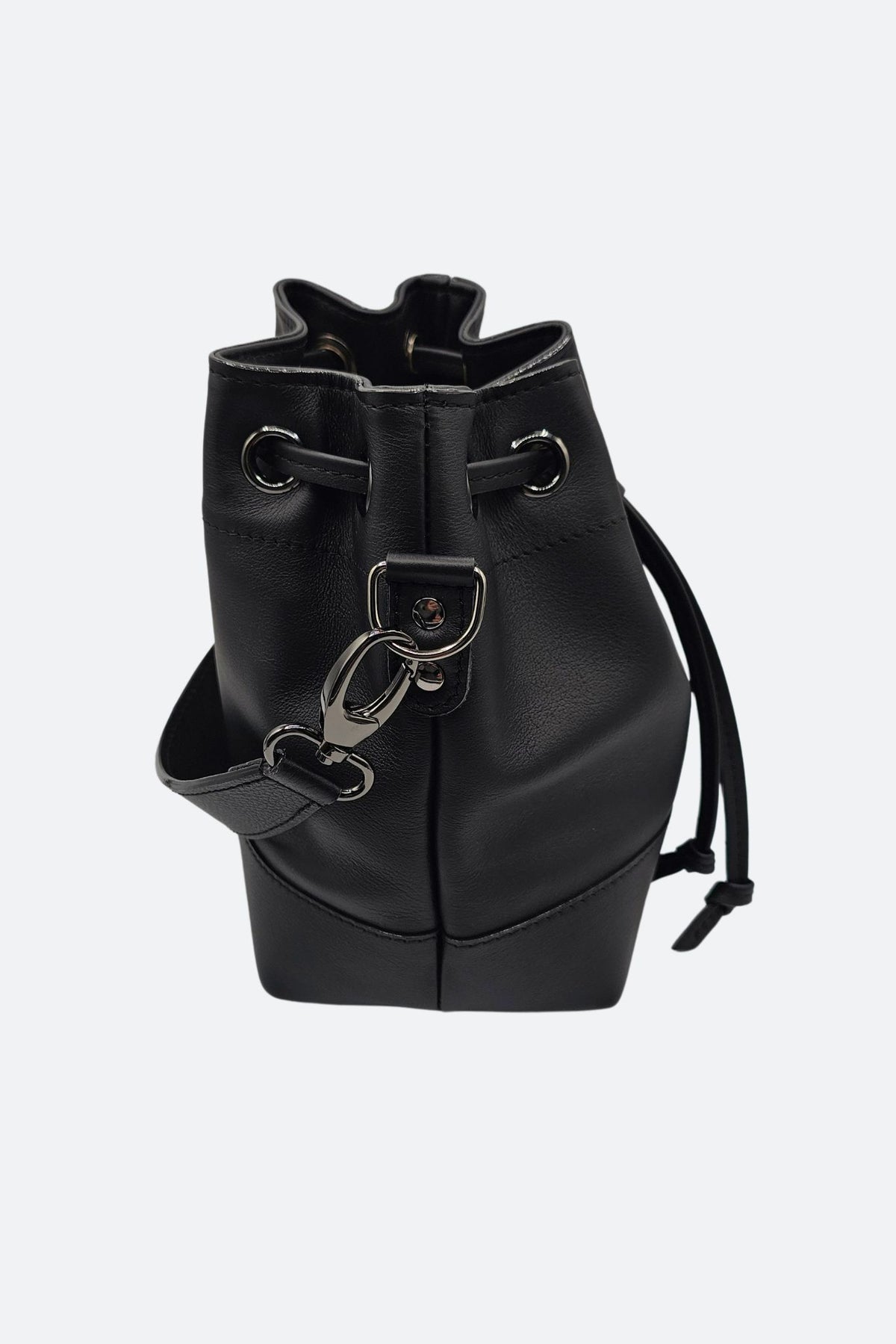 Sac seau cuir noir lisse - Tommy - noir lisse