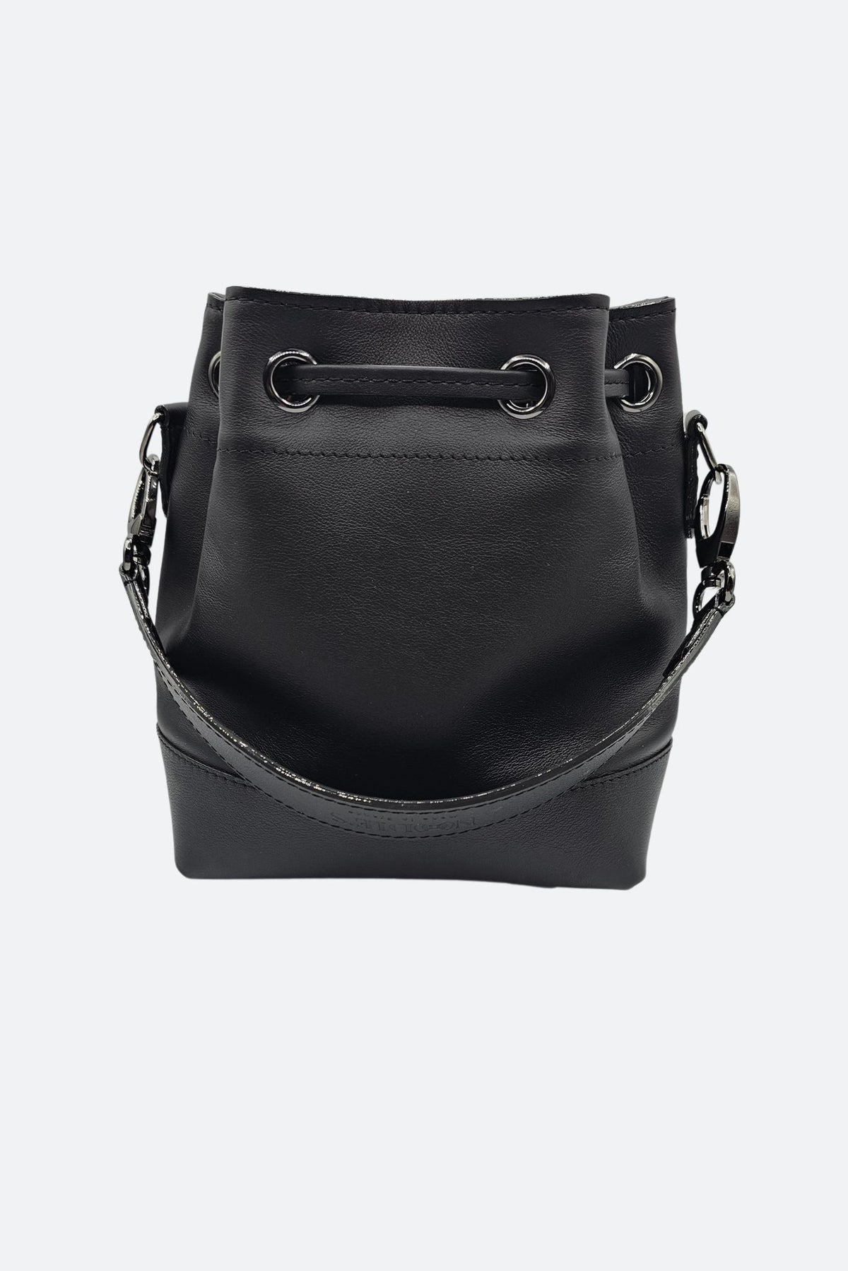Sac seau cuir noir lisse - Tommy - noir lisse
