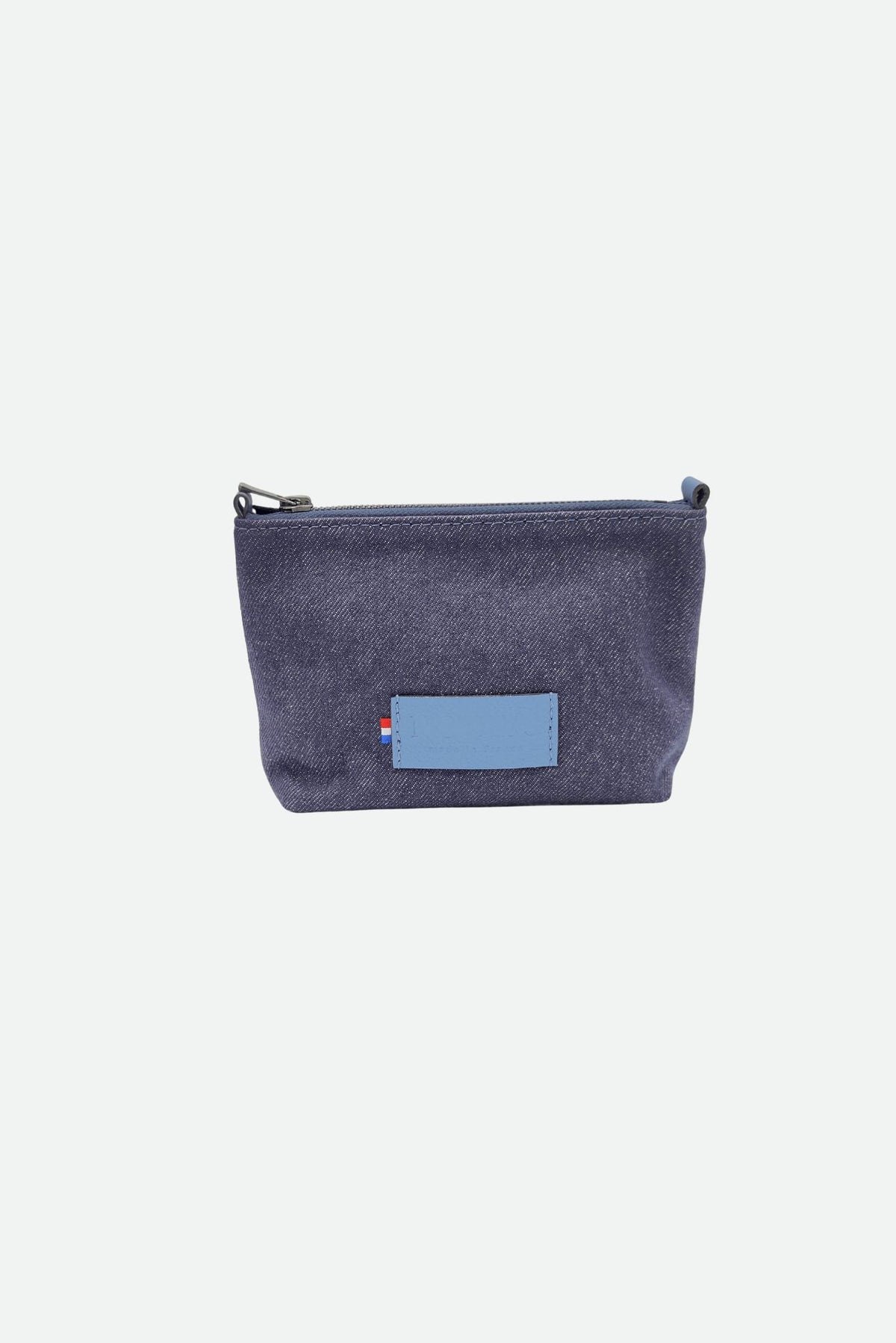 Pochette maquillage cuir bleu - Elisa - bleu